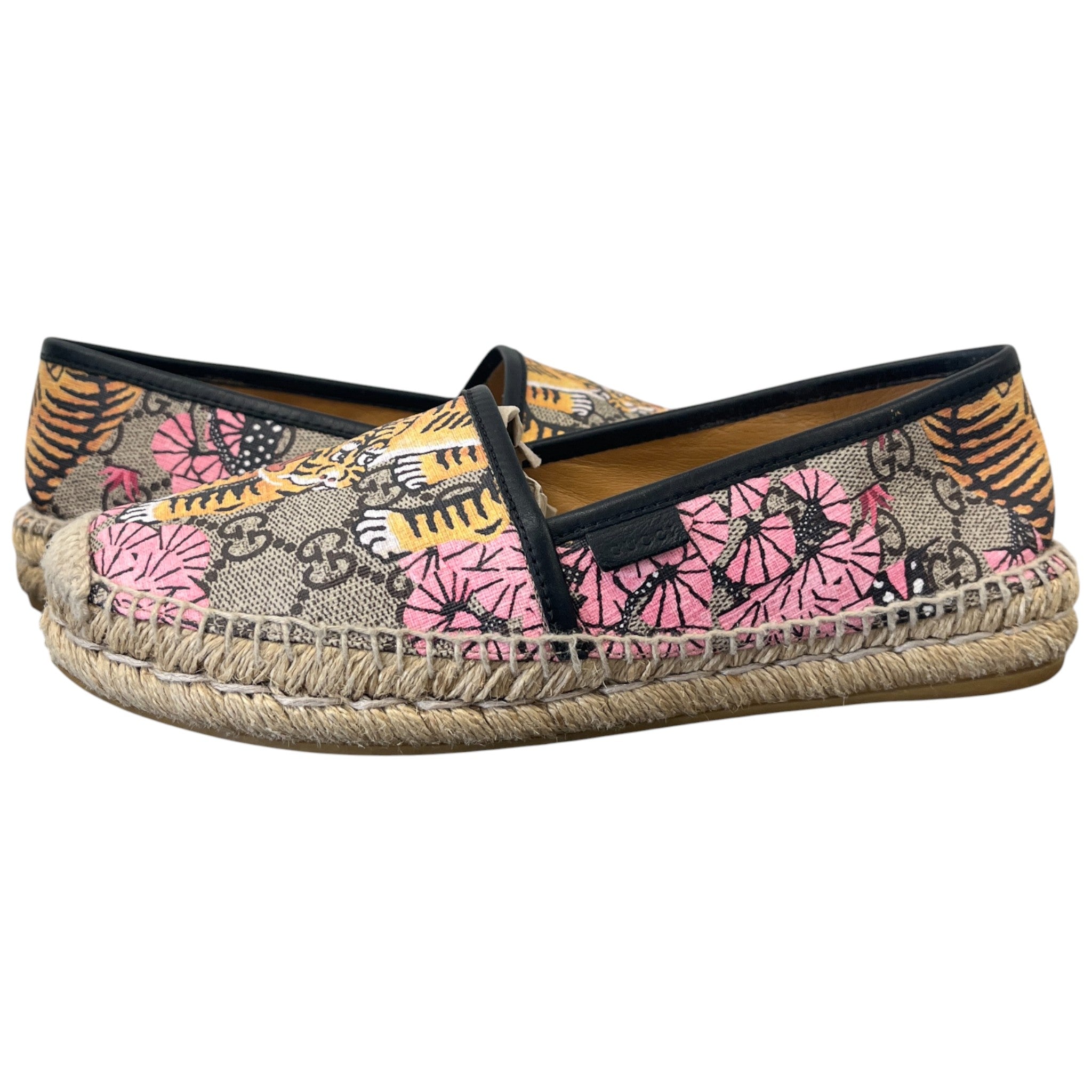 Women's Bengal Tiger Gg Supreme Espadrilles Beige Size EU 36.5 / UK 3.5