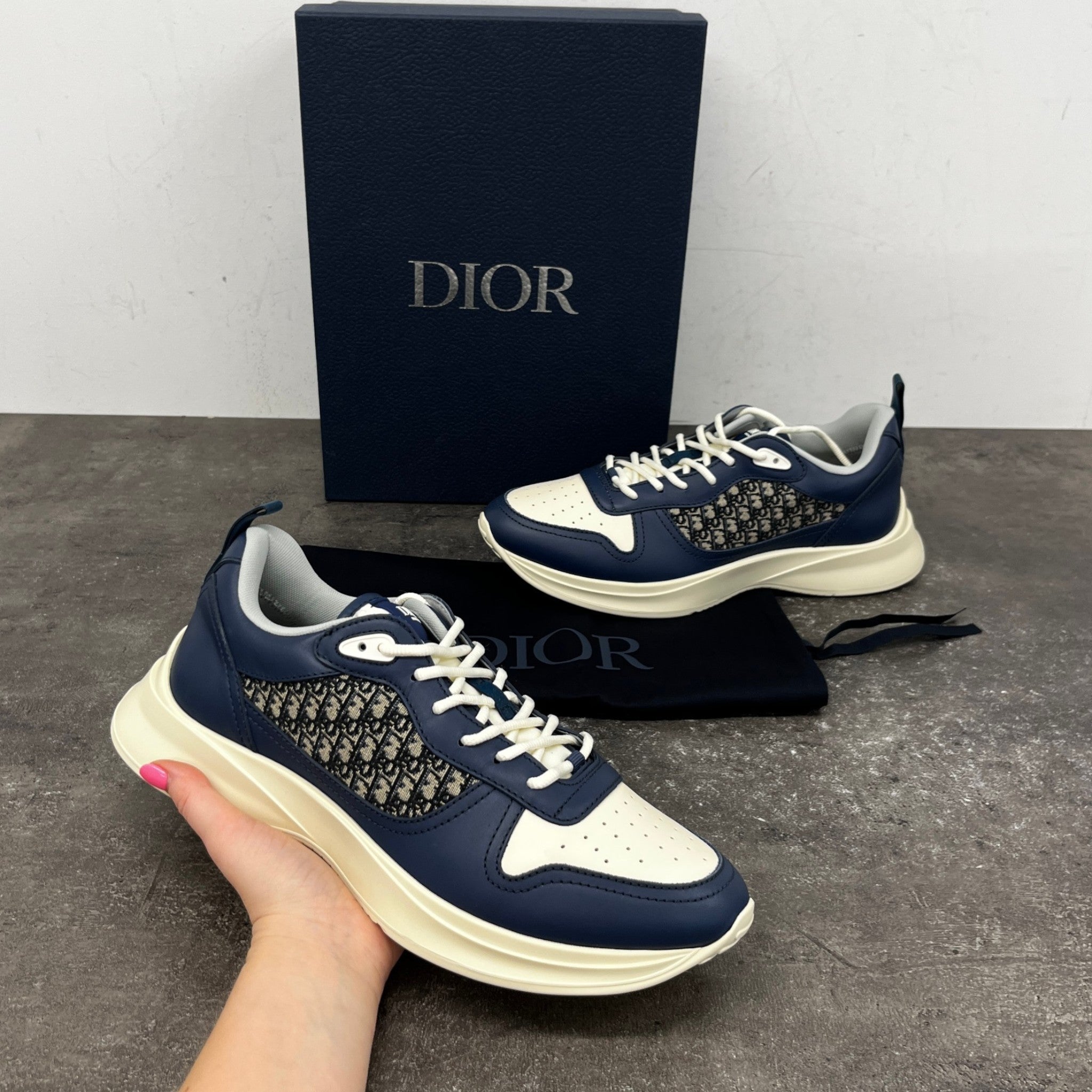 Men's B25 Runner Low Trainers Navy Size EU 43 / UK 9