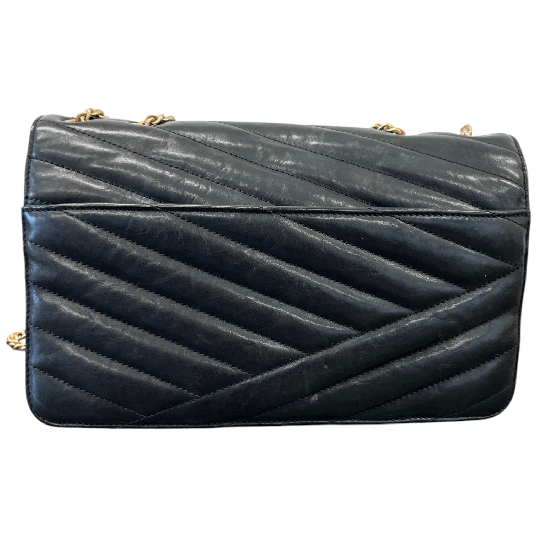 Women's Gabrielle Chevron Flap Bag Black