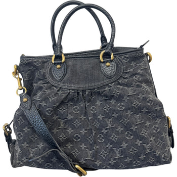 Women's Monogram Denim Neo Cabby Handbag Black