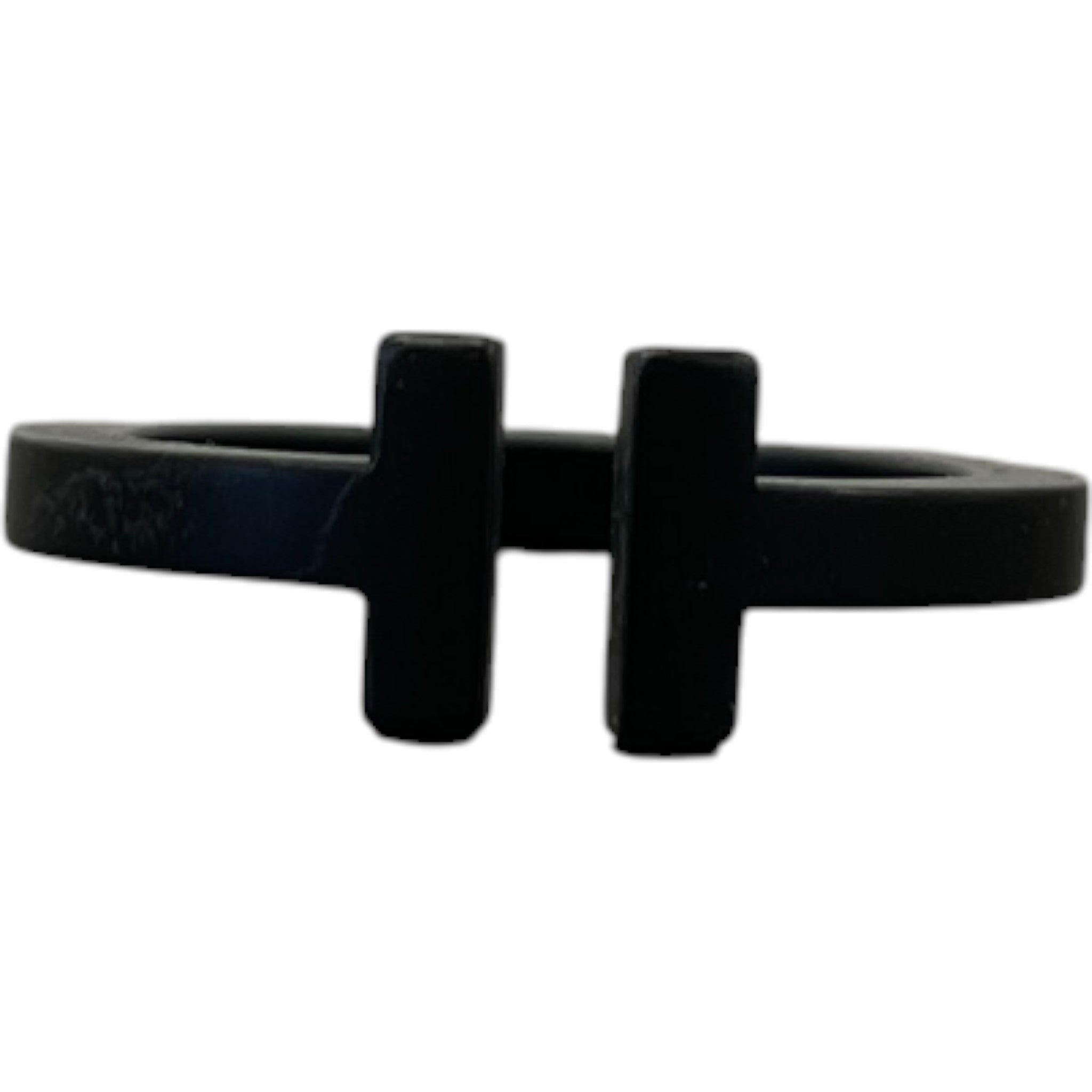 Men's T Square Ring Black