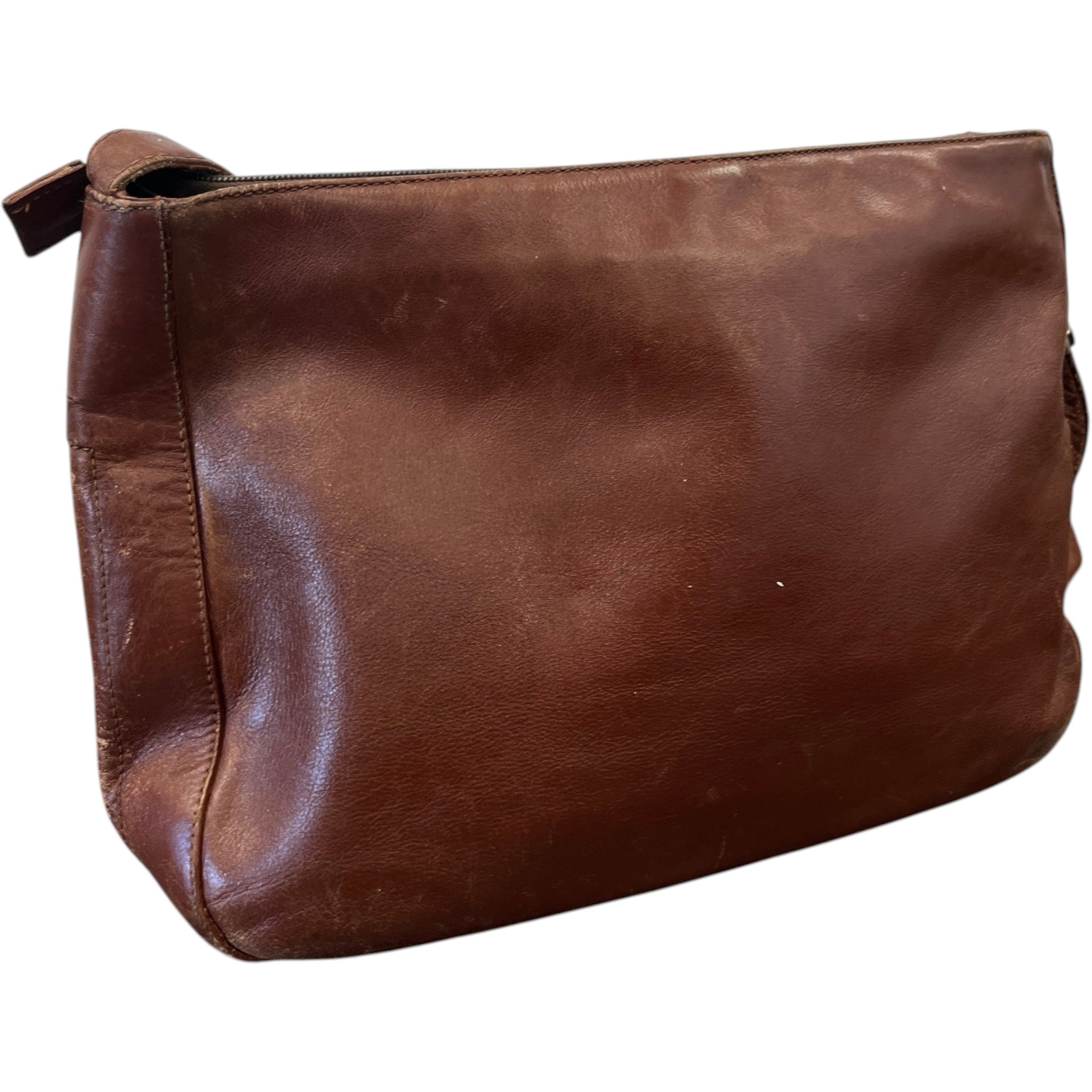 Women's Plaque Logo Messenger Bag Brown