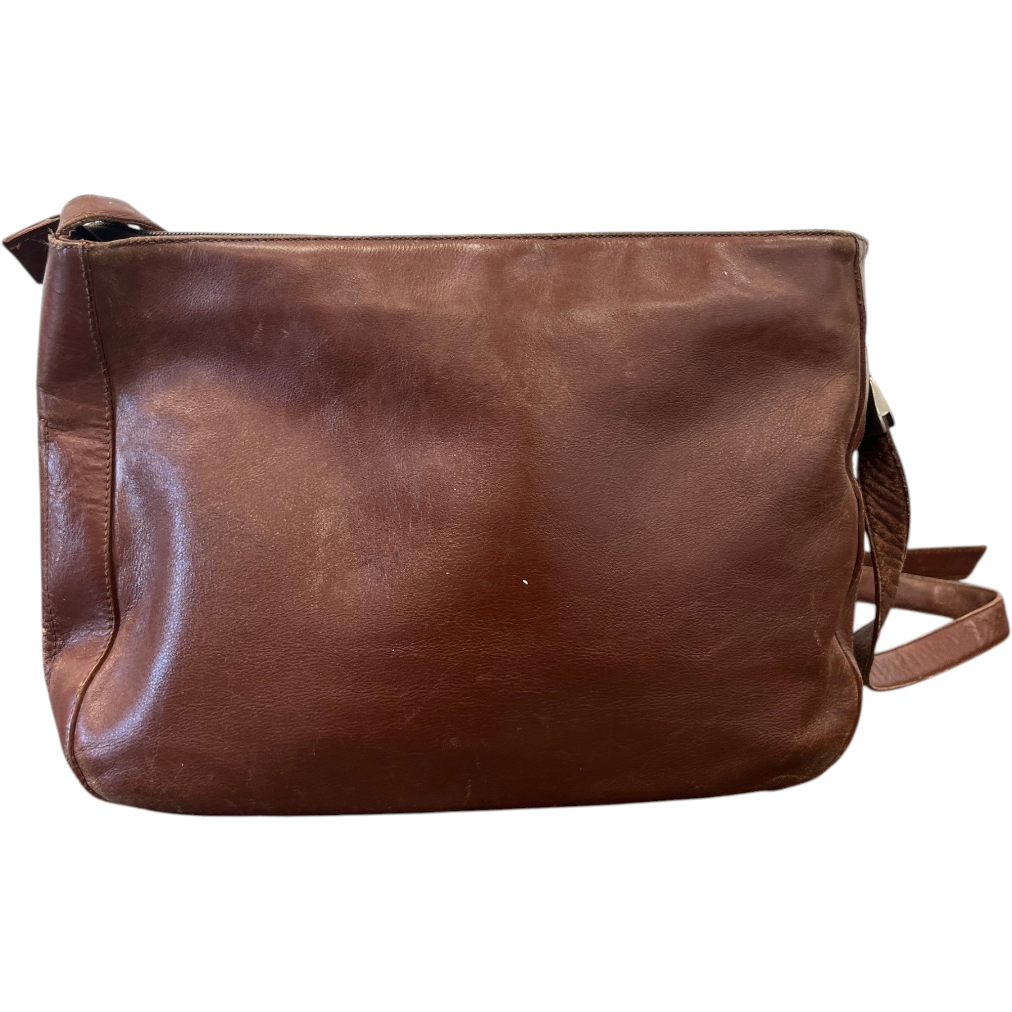 Women's Plaque Logo Messenger Bag Brown