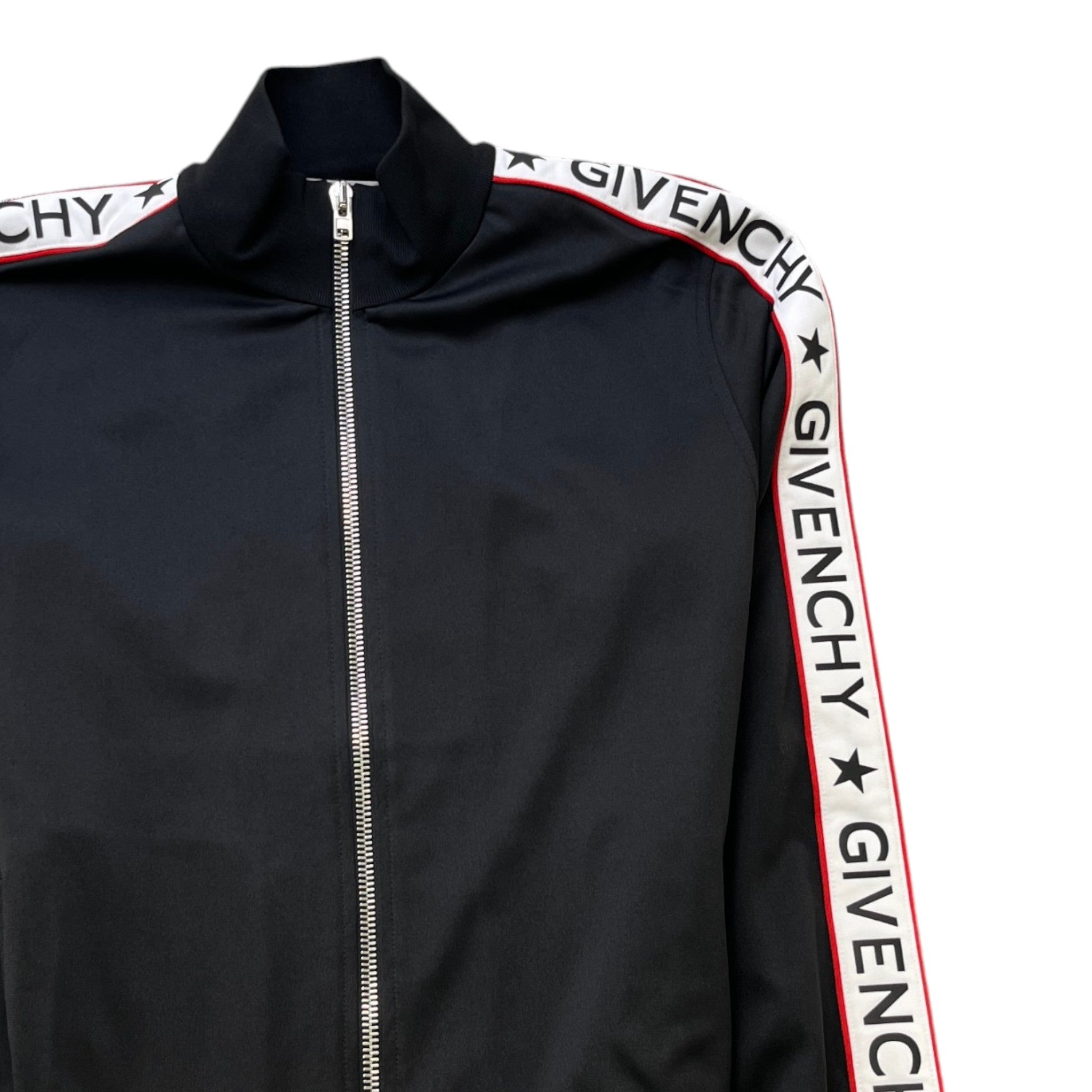 Men's Tape Logo Track Jacket Black Size M