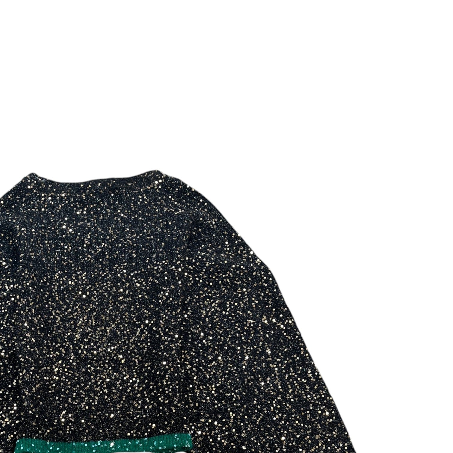 Women's Sequin Balloon Sleeve Jumper Black Size S