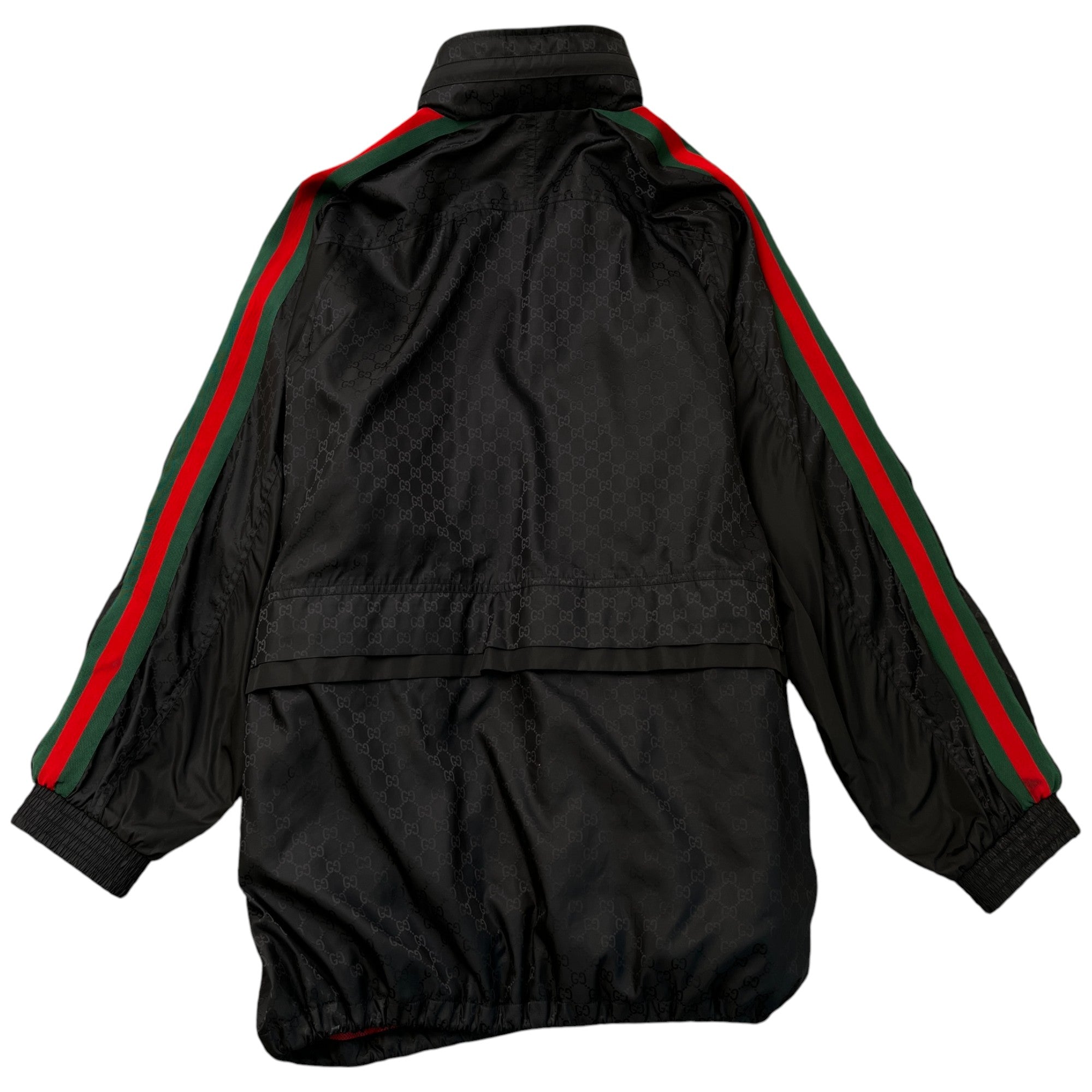 Men's Gg Jacquard Nylon Web Windbreaker Black Size IT 52 / XL