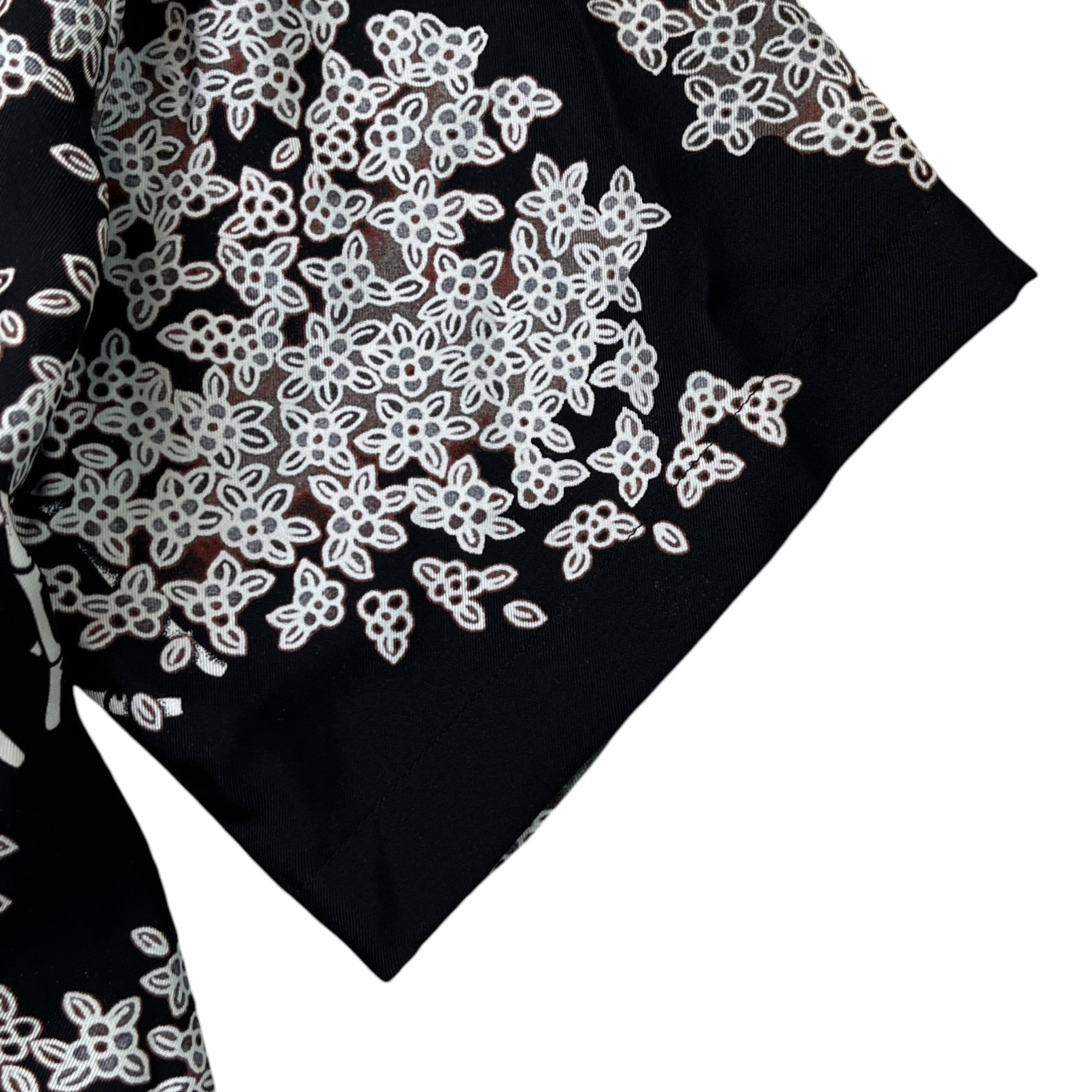 Men's Hibiscus Tiki Print Shirt Black Size IT 46 / UK S