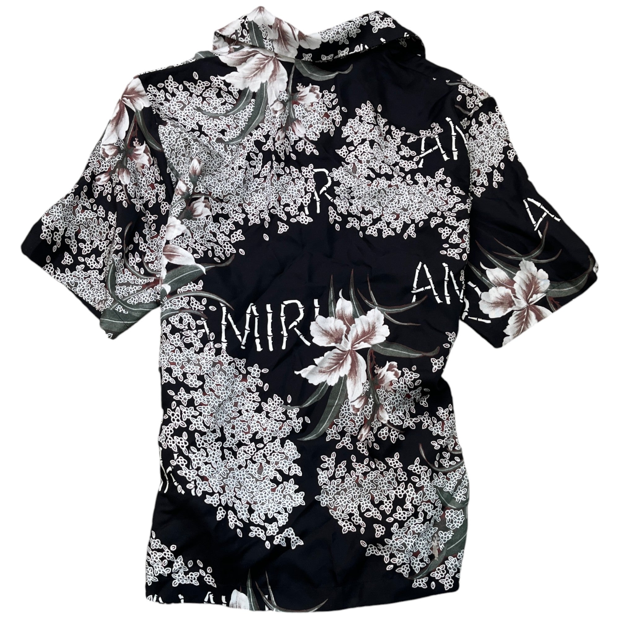 Men's Hibiscus Tiki Print Shirt Black Size IT 46 / UK S
