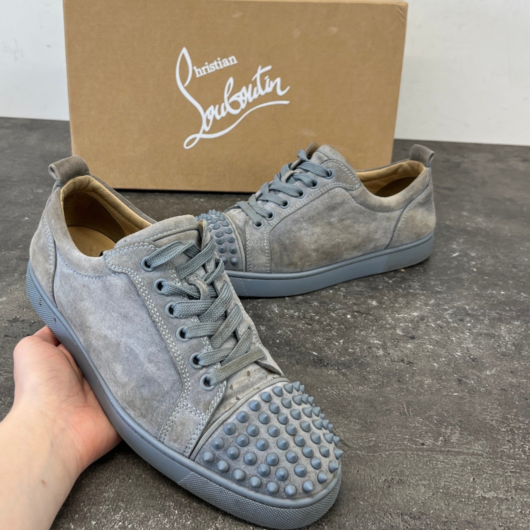 Men's Louis Junior Spikes Flat Low Trainers Grey Size EU 39.5 / UK 5.5