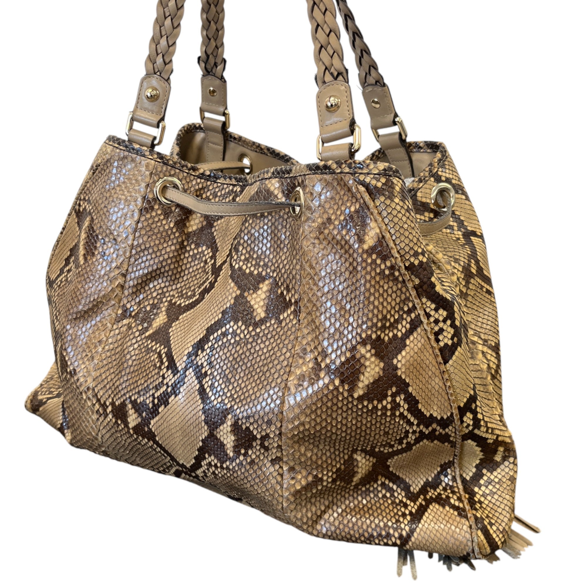 Women's Python Skin Tassle Bag Brown