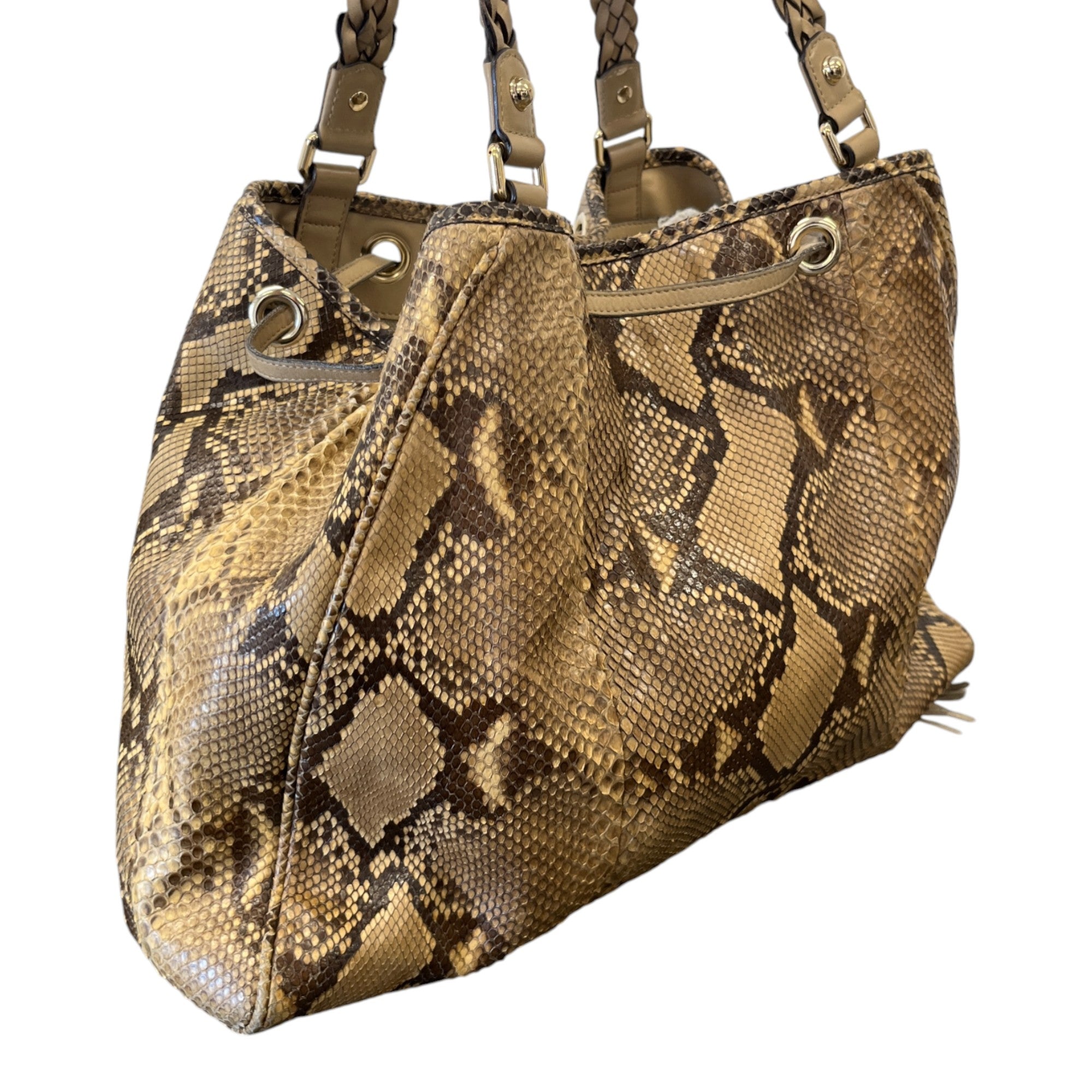 Women's Python Skin Tassle Bag Brown