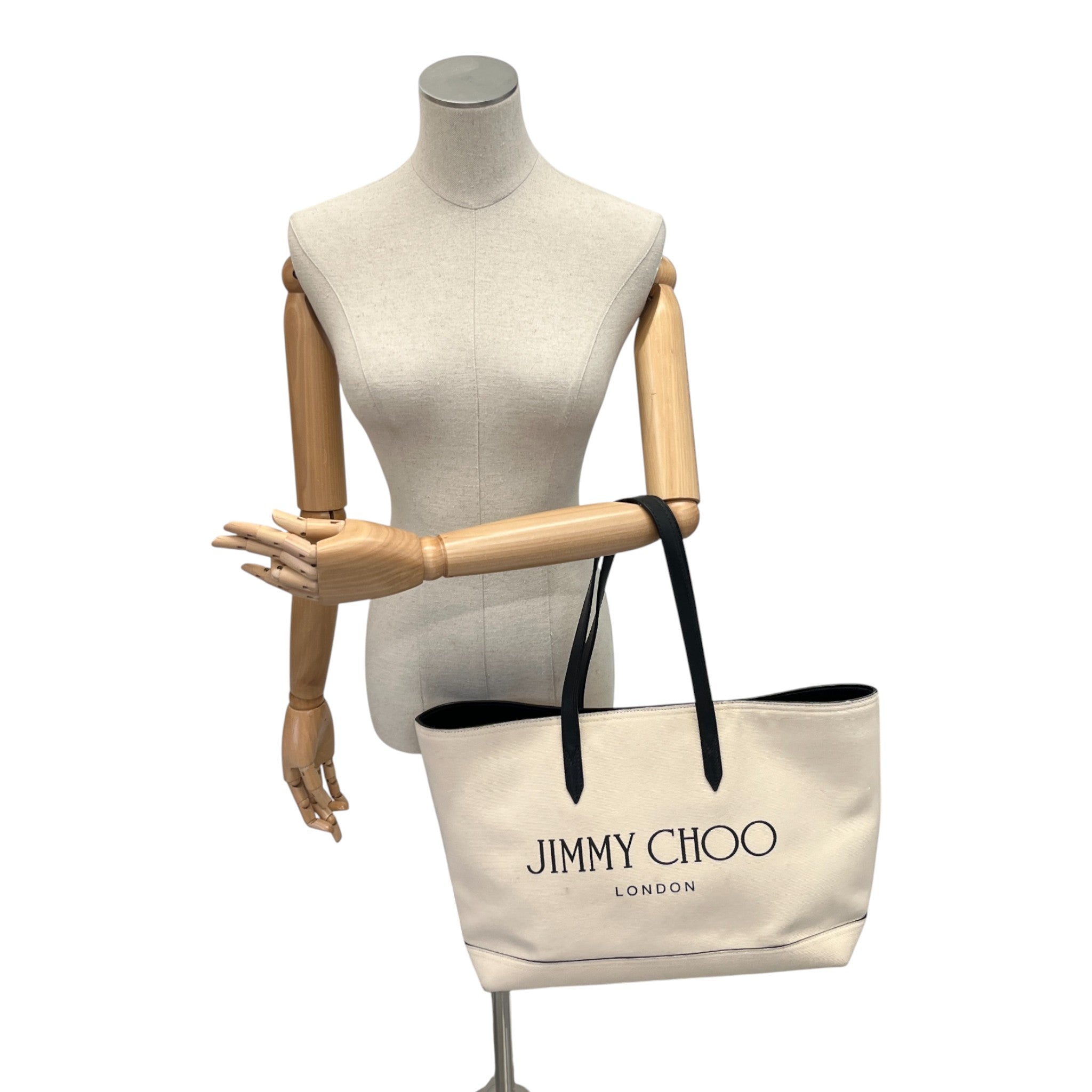 Women's Canvas Logo Tote Bag Beige