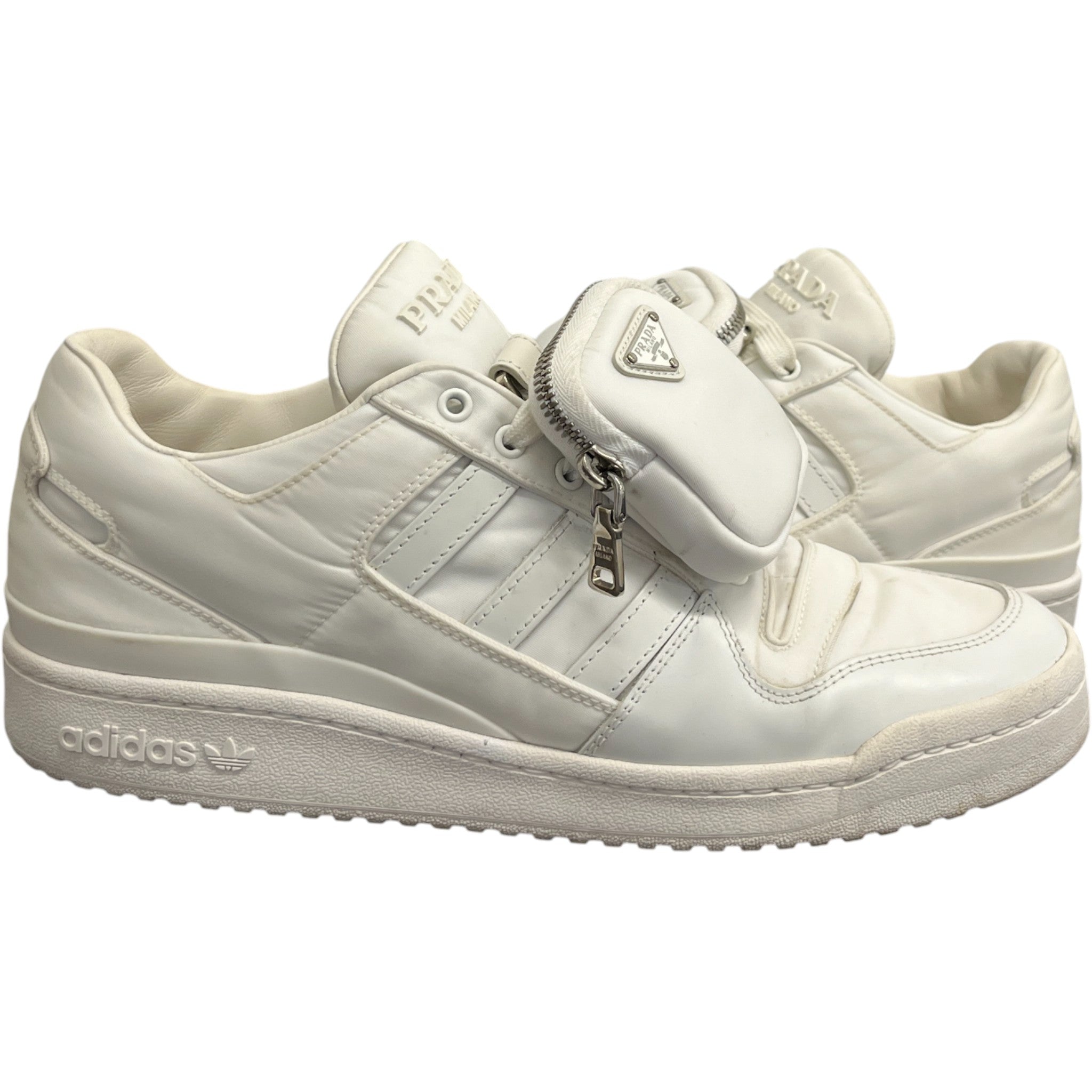 Men's X Adidas Re-Nylon Forum Detachable Pouch Low Trainers White Size EU 44 / UK 10