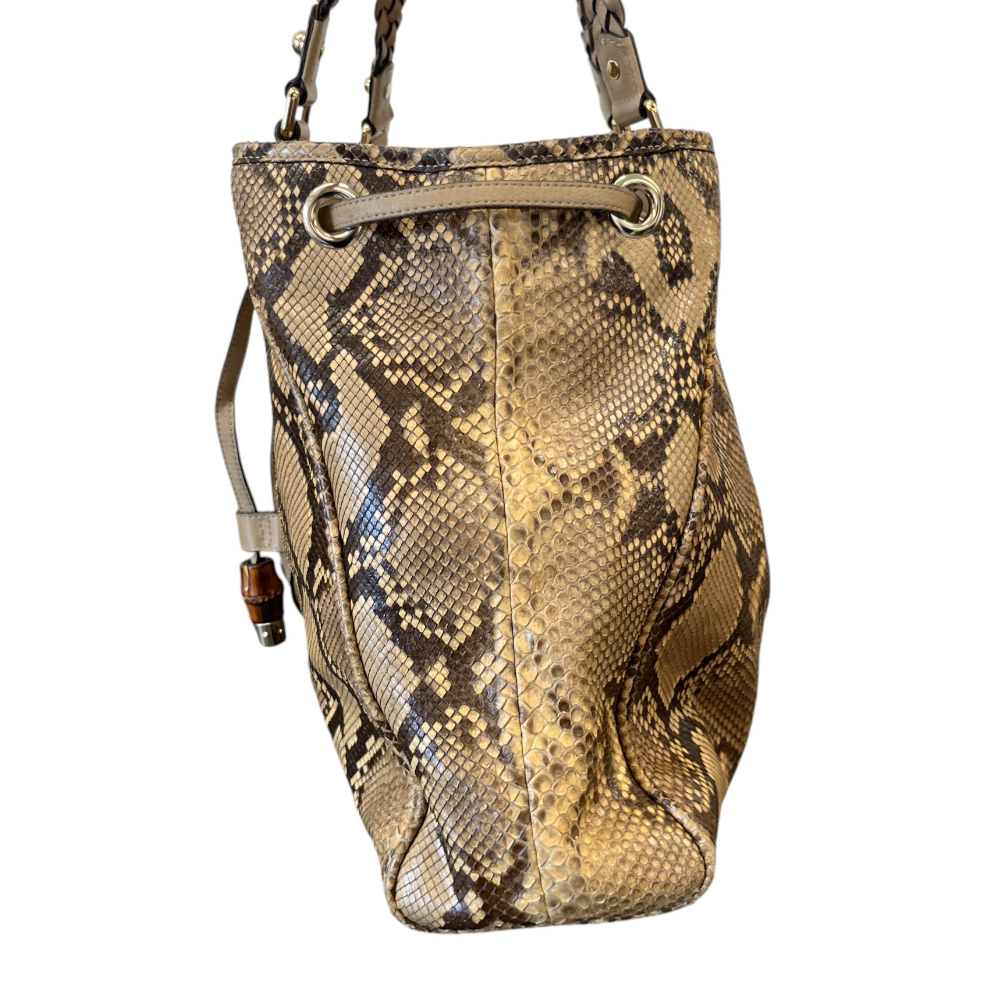 Women's Python Skin Tassle Bag Brown