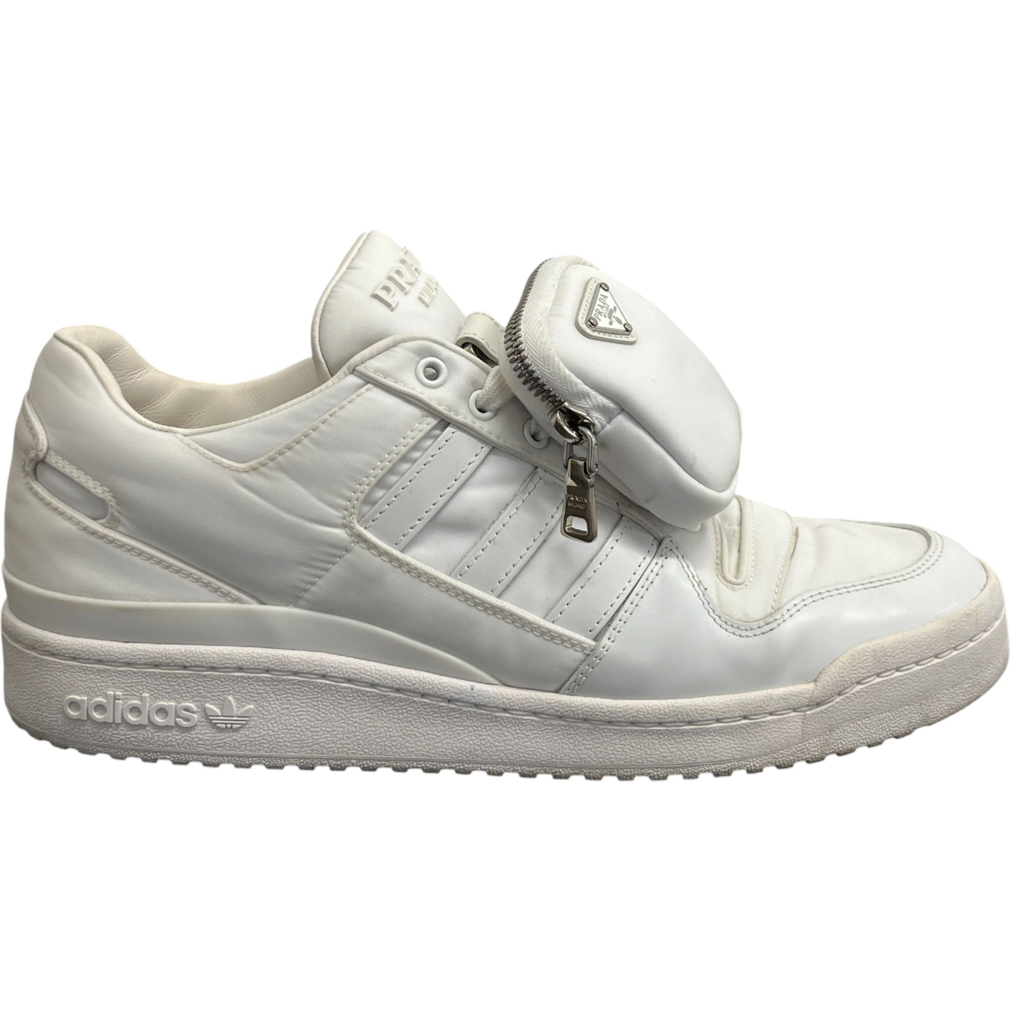 Men's X Adidas Re-Nylon Forum Detachable Pouch Low Trainers White Size EU 44 / UK 10