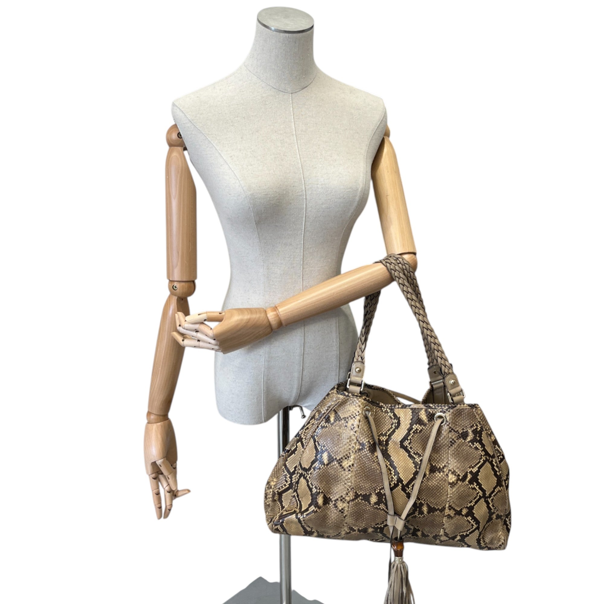 Women's Python Skin Tassle Bag Brown