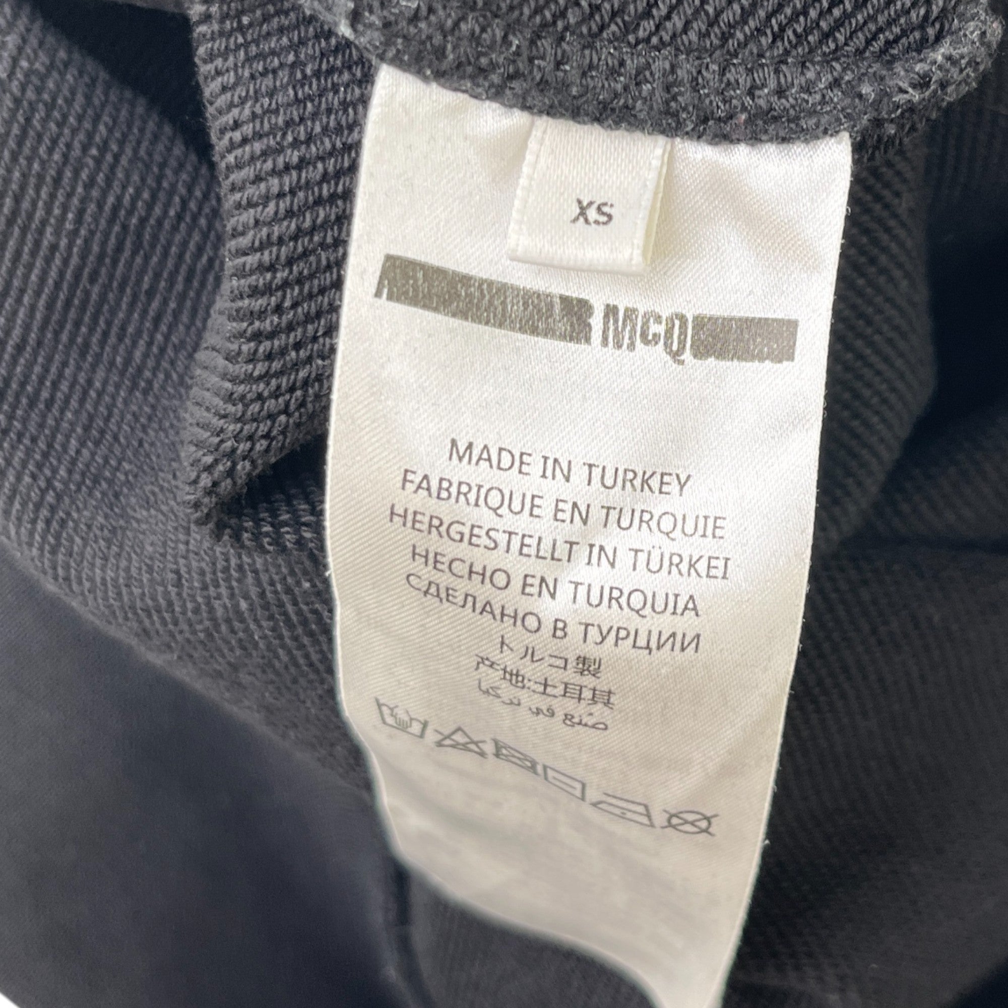 Men's Velour Swallow Print Jumper Black Size XS