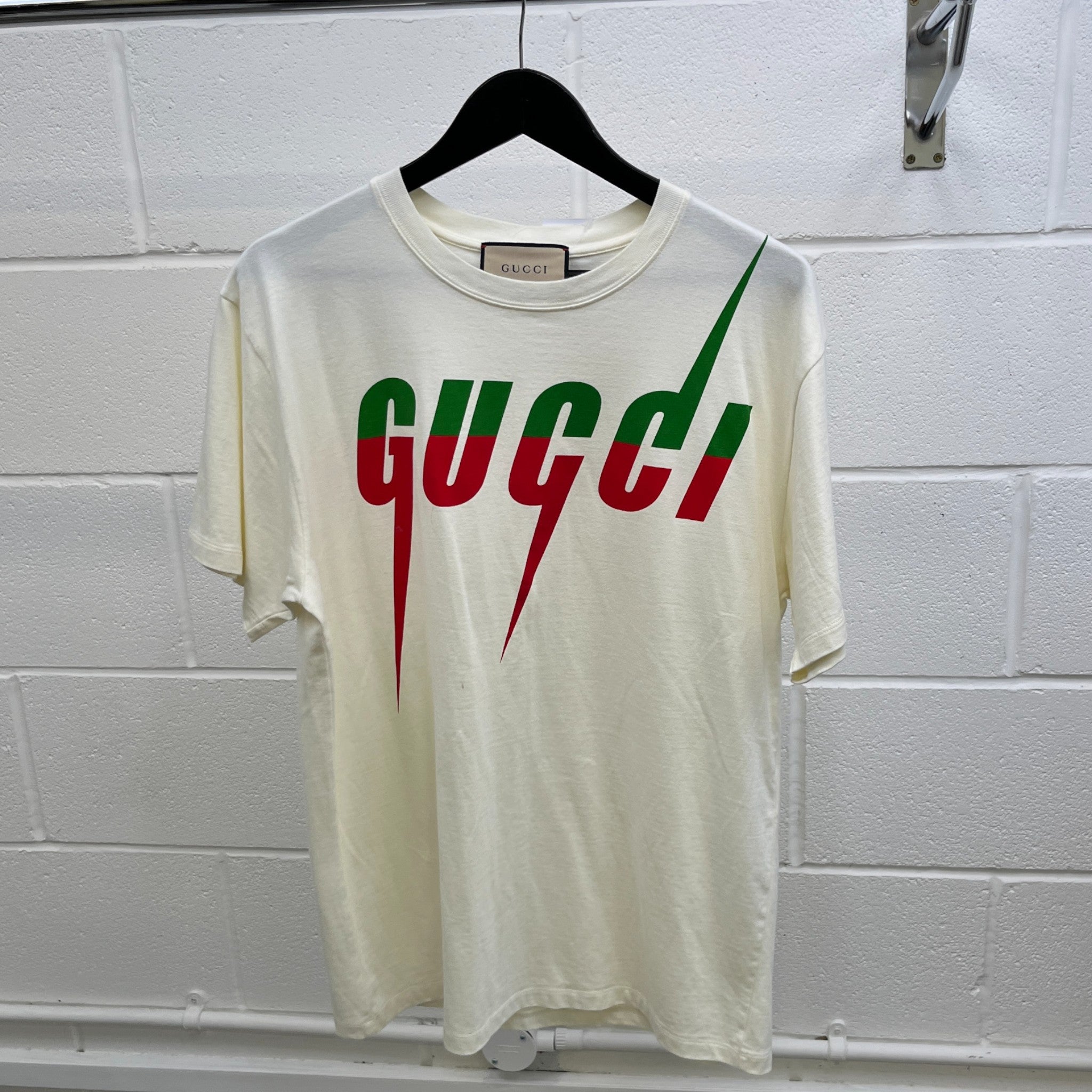 Men's Logo Print T-Shirt Cream Size S