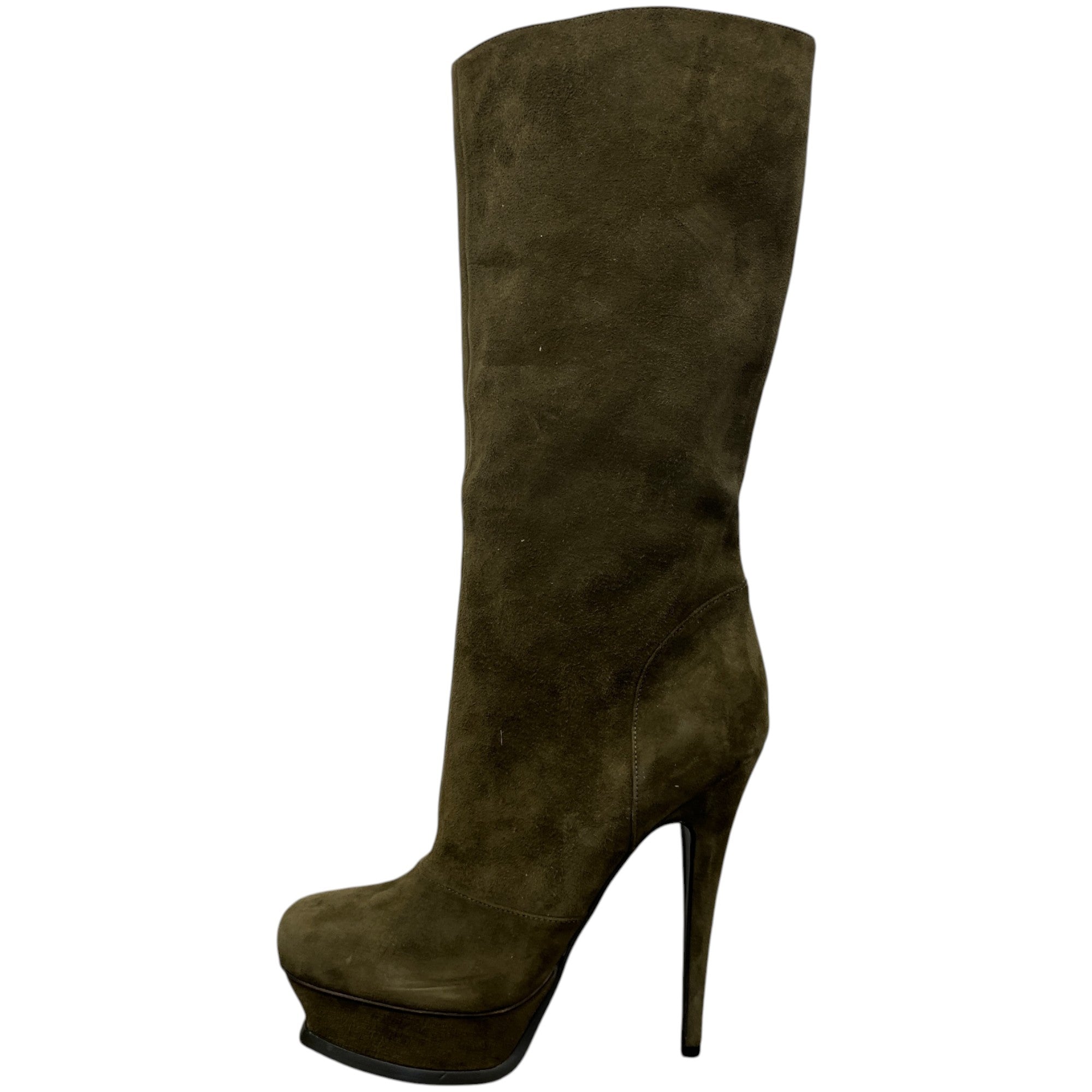 Women's Heeled Knee High Boots Khaki Size EU 37.5 / UK 4.5