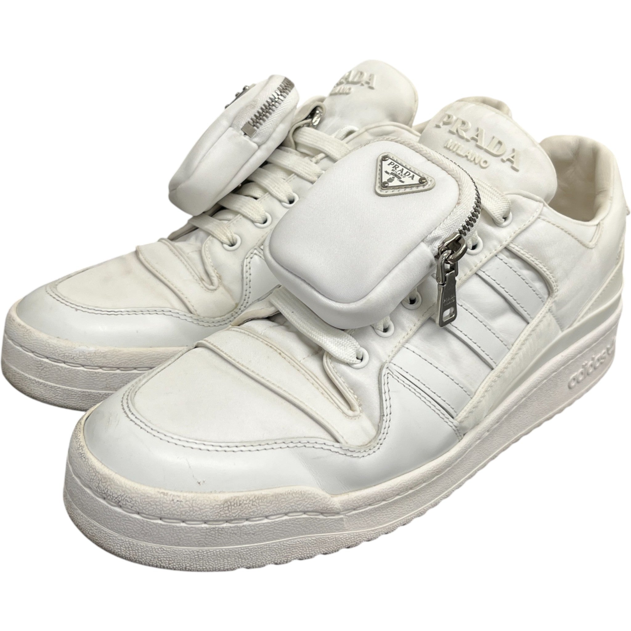Men's X Adidas Re-Nylon Forum Detachable Pouch Low Trainers White Size EU 44 / UK 10