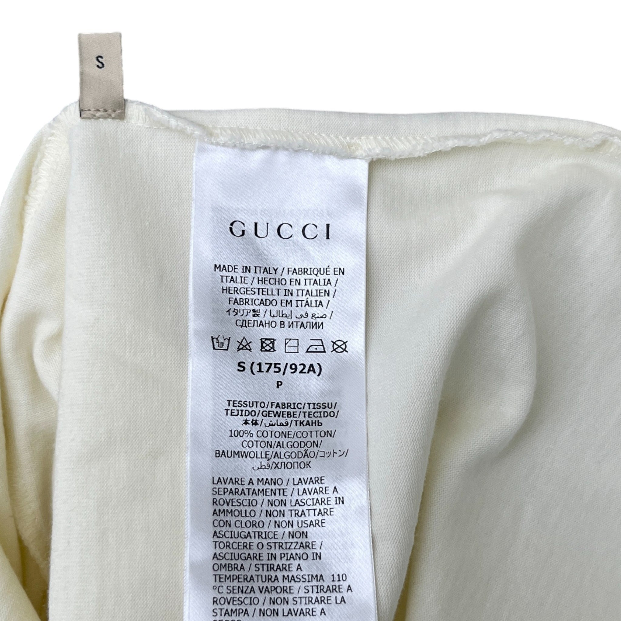 Men's Logo Print T-Shirt Cream Size S