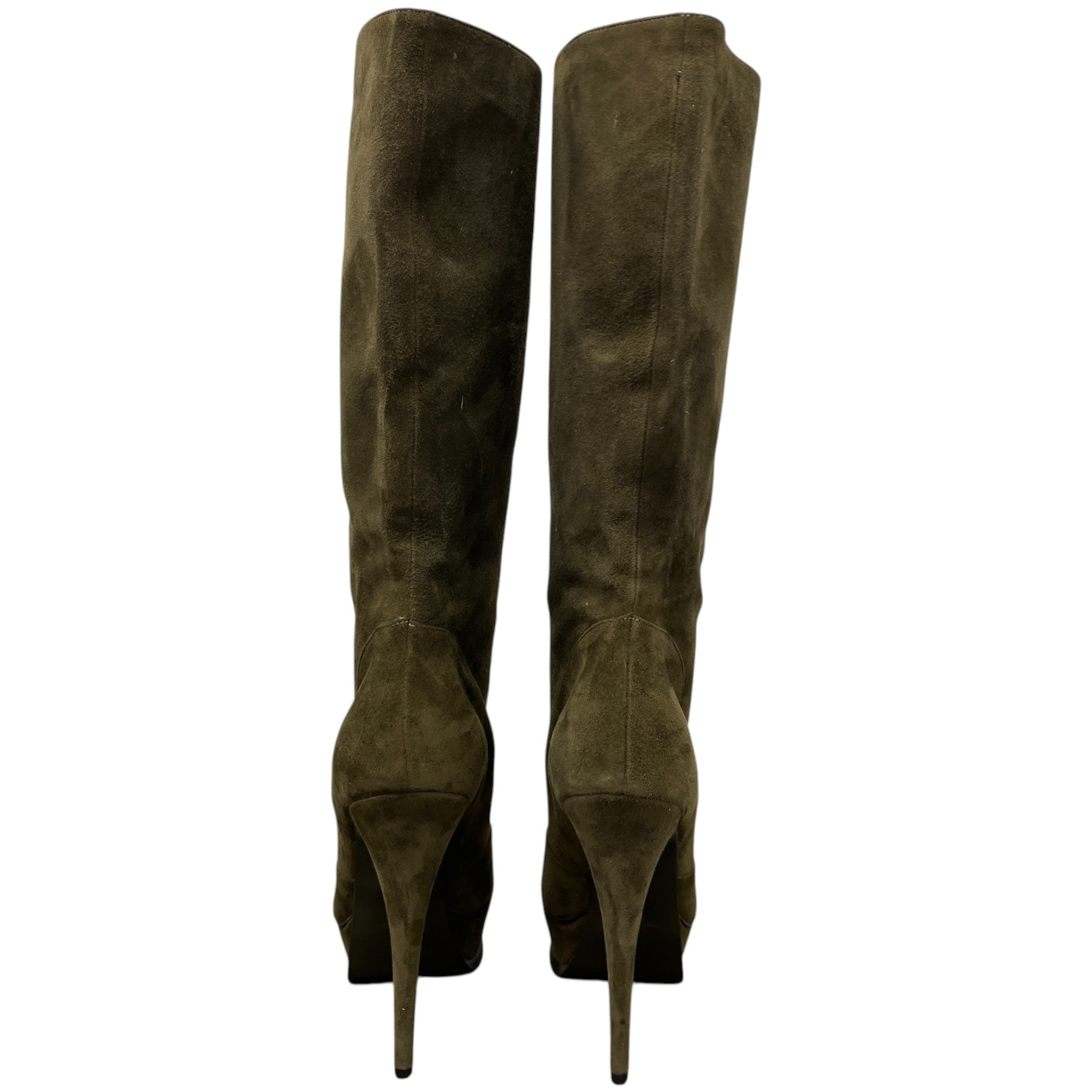 Women's Heeled Knee High Boots Khaki Size EU 37.5 / UK 4.5