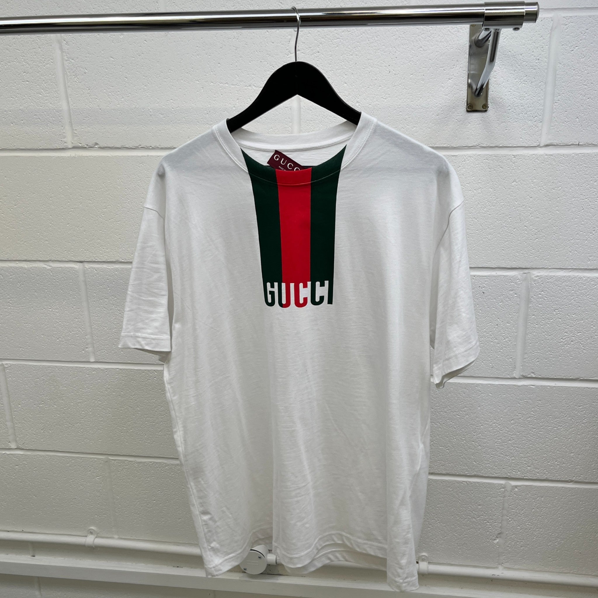 Men's Logo Print T-Shirt White Size L