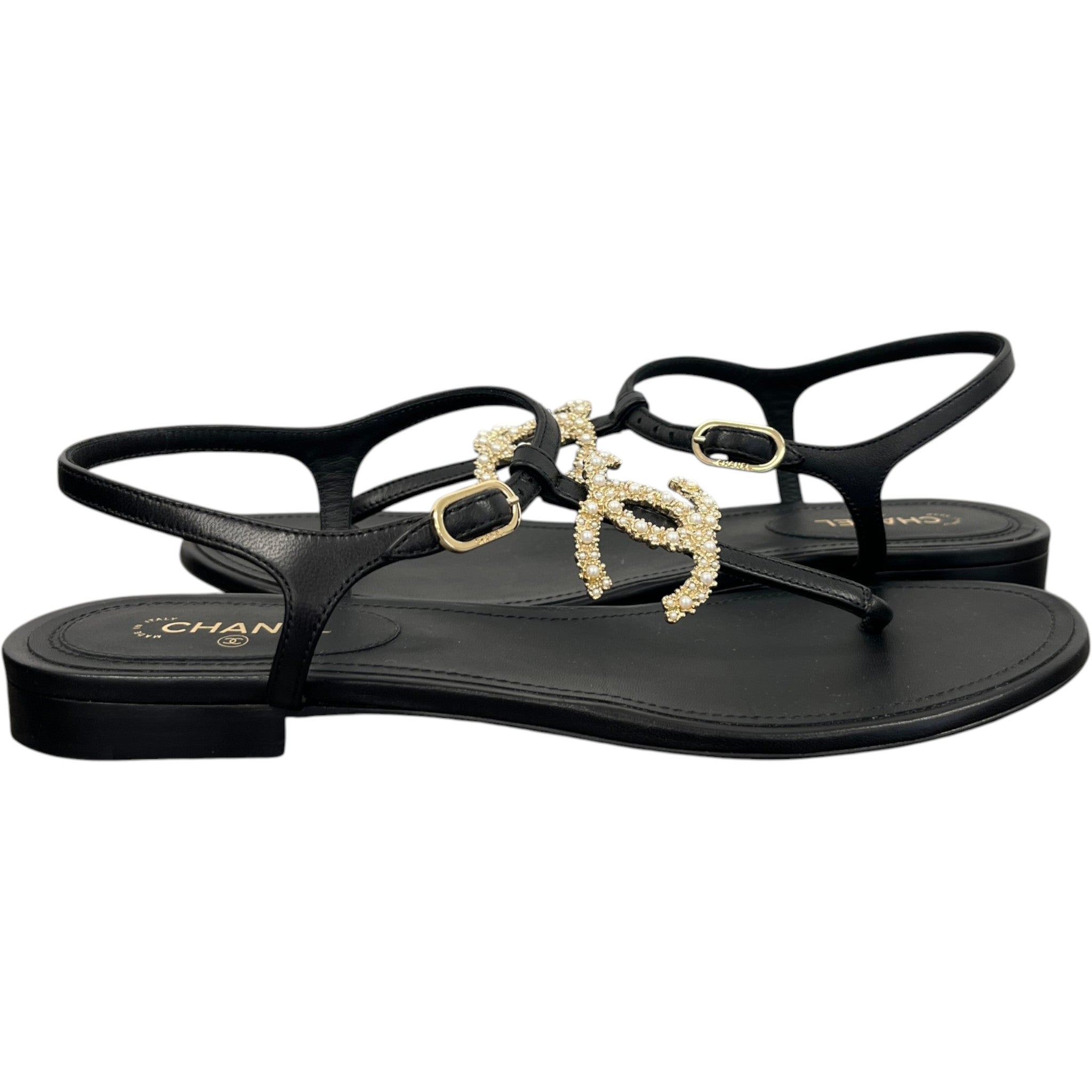 Women's Cc Logo Pear Sandals Black Size EU 40.5 / 7.5