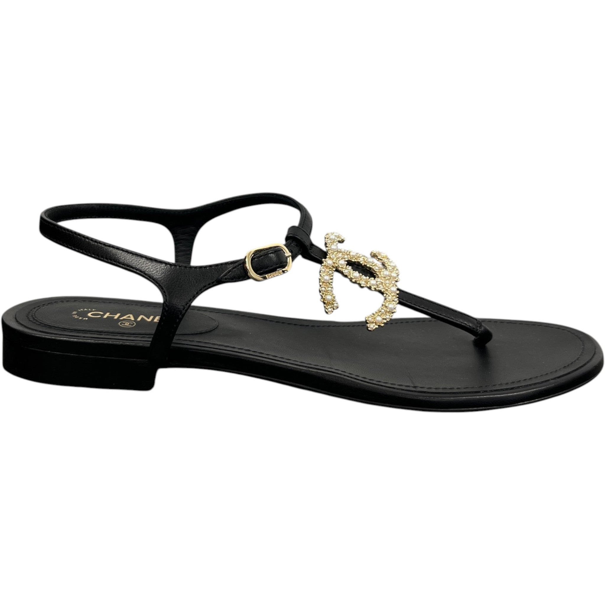 Women's Cc Logo Pear Sandals Black Size EU 40.5 / 7.5
