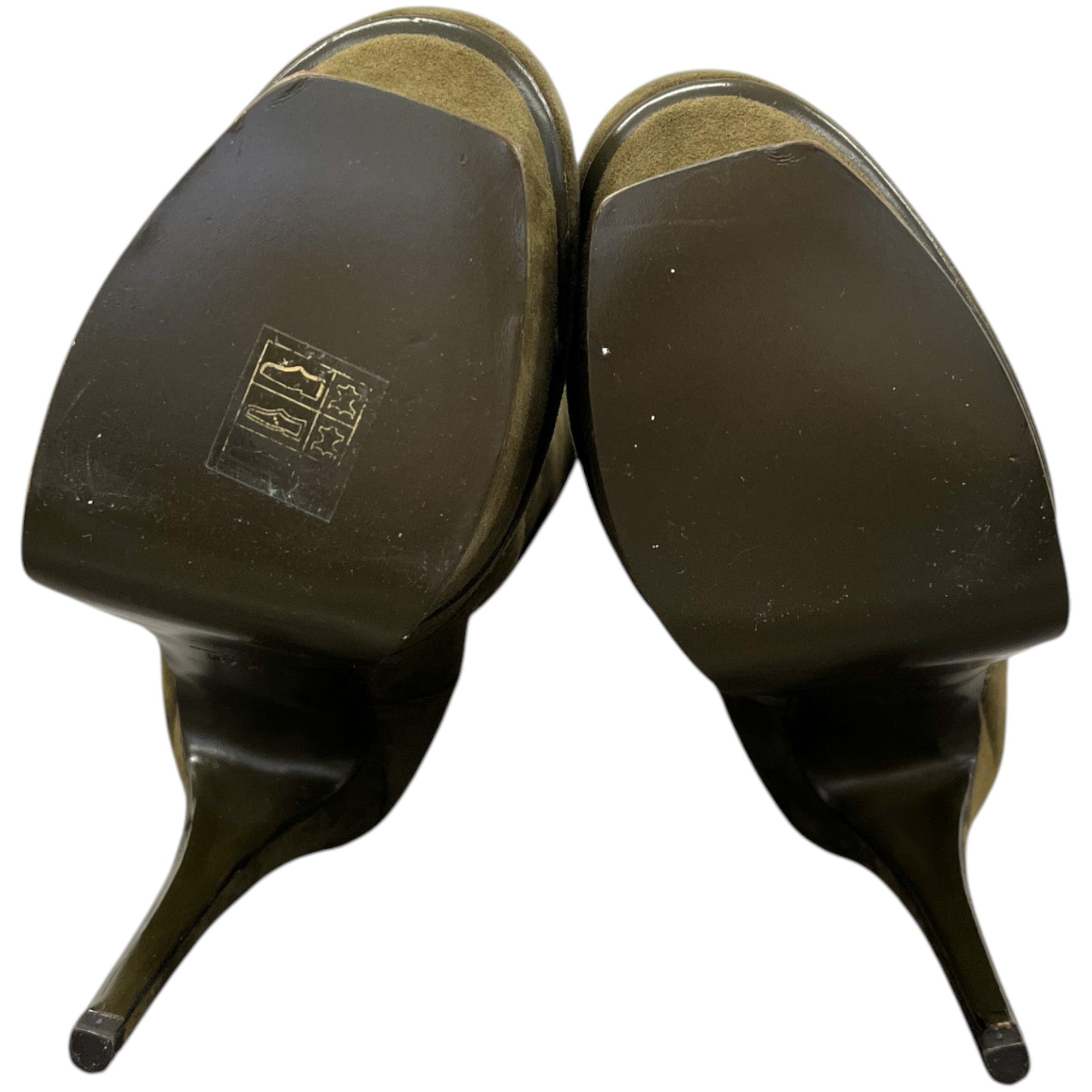 Women's Heeled Knee High Boots Khaki Size EU 37.5 / UK 4.5