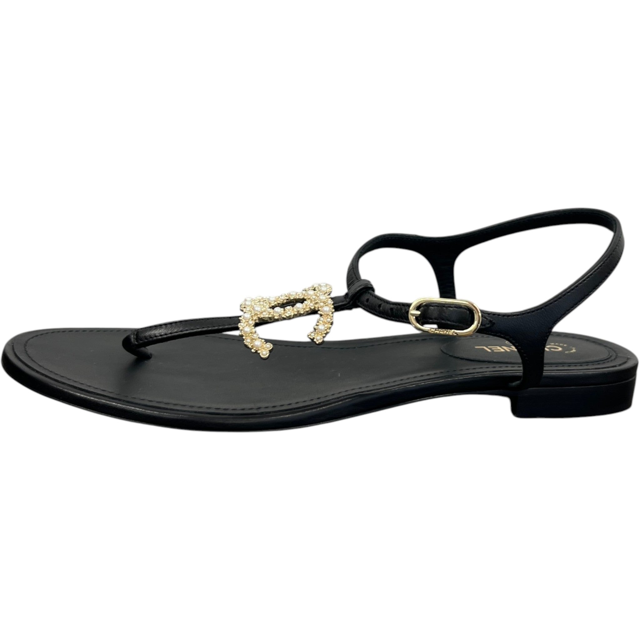 Women's Cc Logo Pear Sandals Black Size EU 40.5 / 7.5