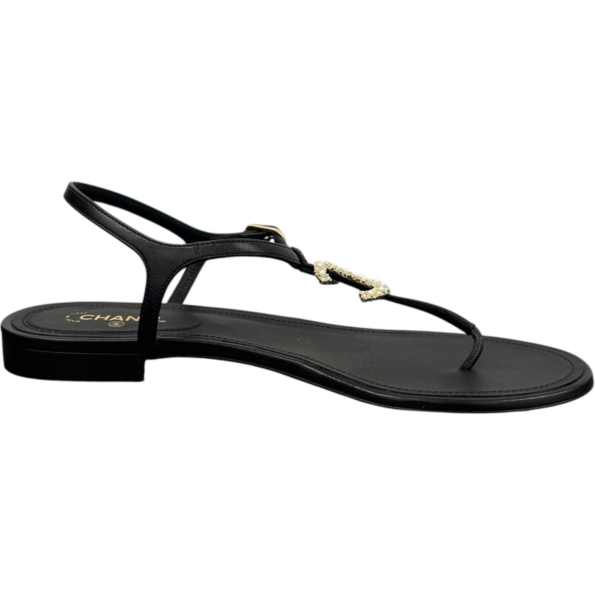 Women's Cc Logo Pear Sandals Black Size EU 40.5 / 7.5
