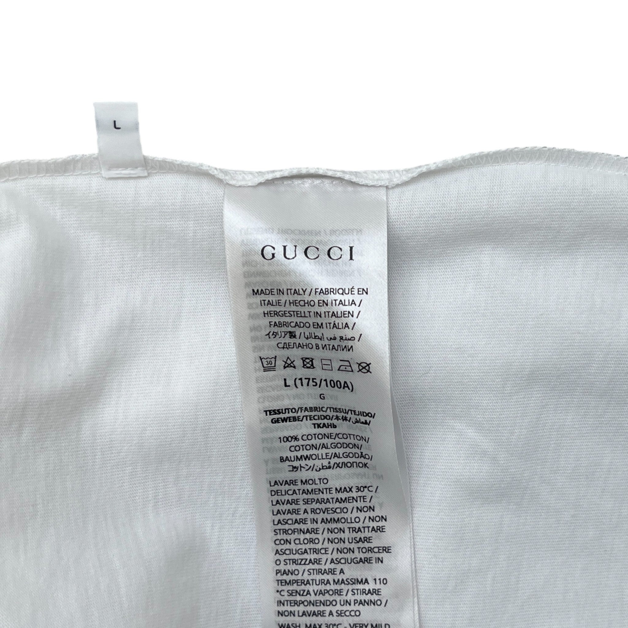 Men's Logo Print T-Shirt White Size L