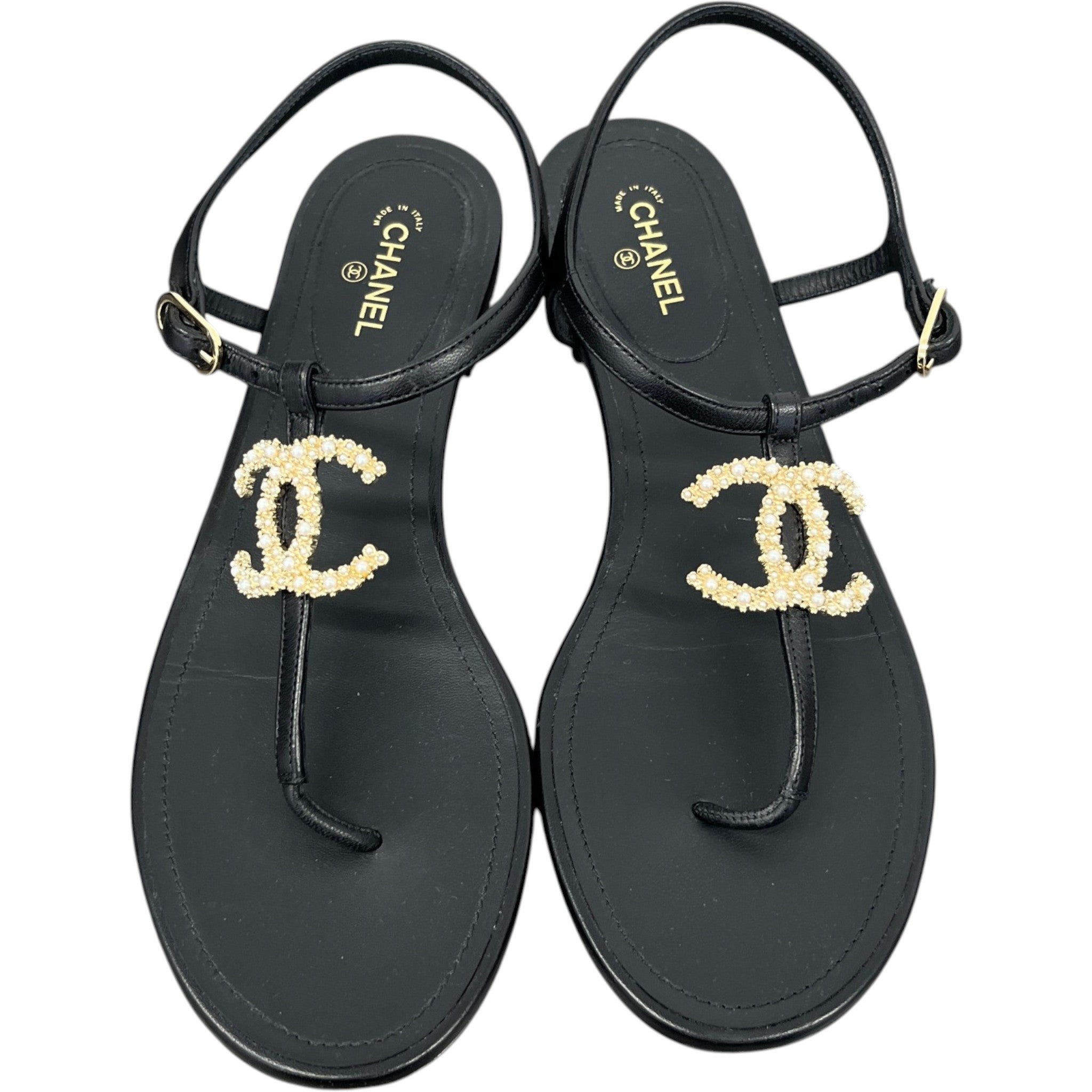 Women's Cc Logo Pear Sandals Black Size EU 40.5 / 7.5