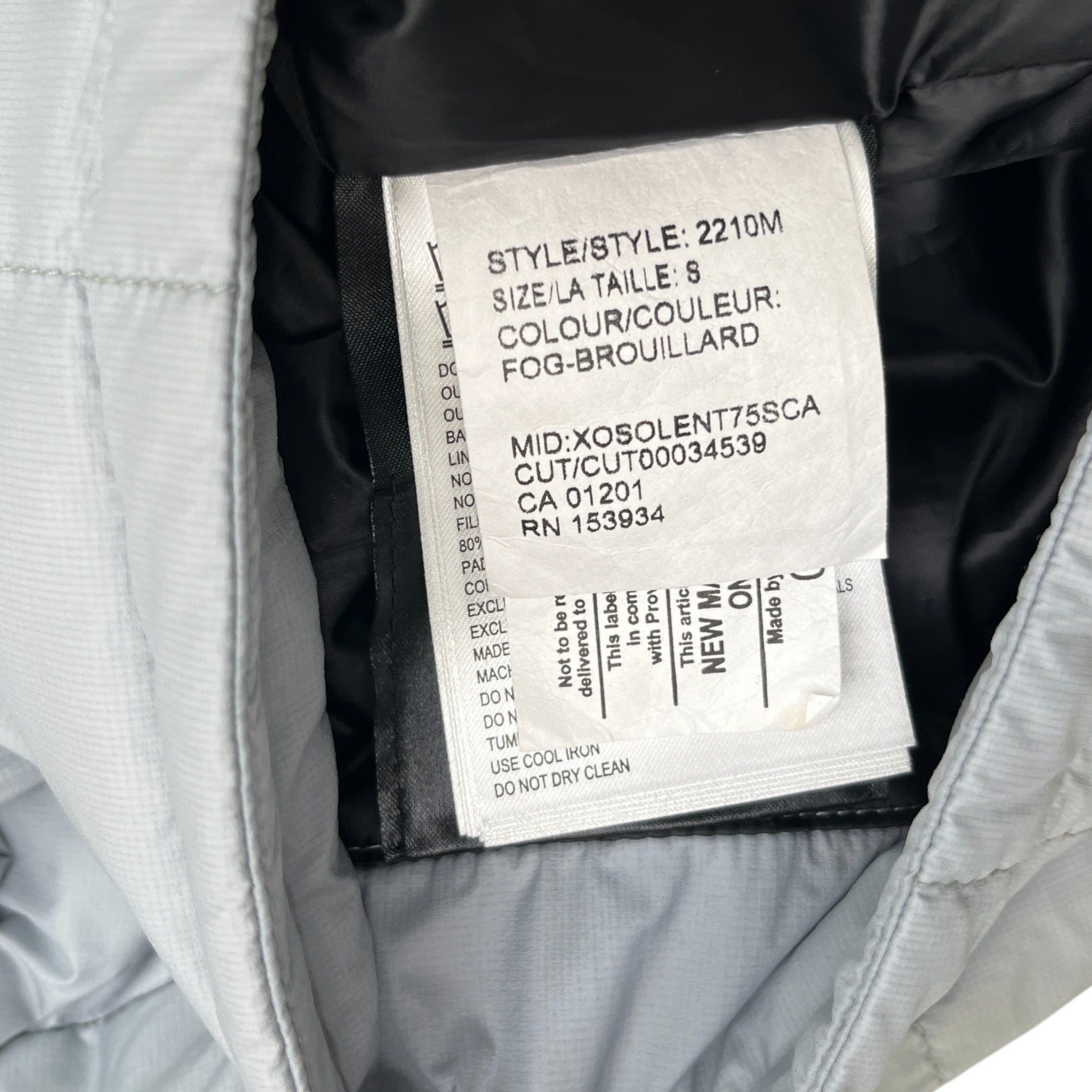 Men's Dunham Down Jacket Grey Size S