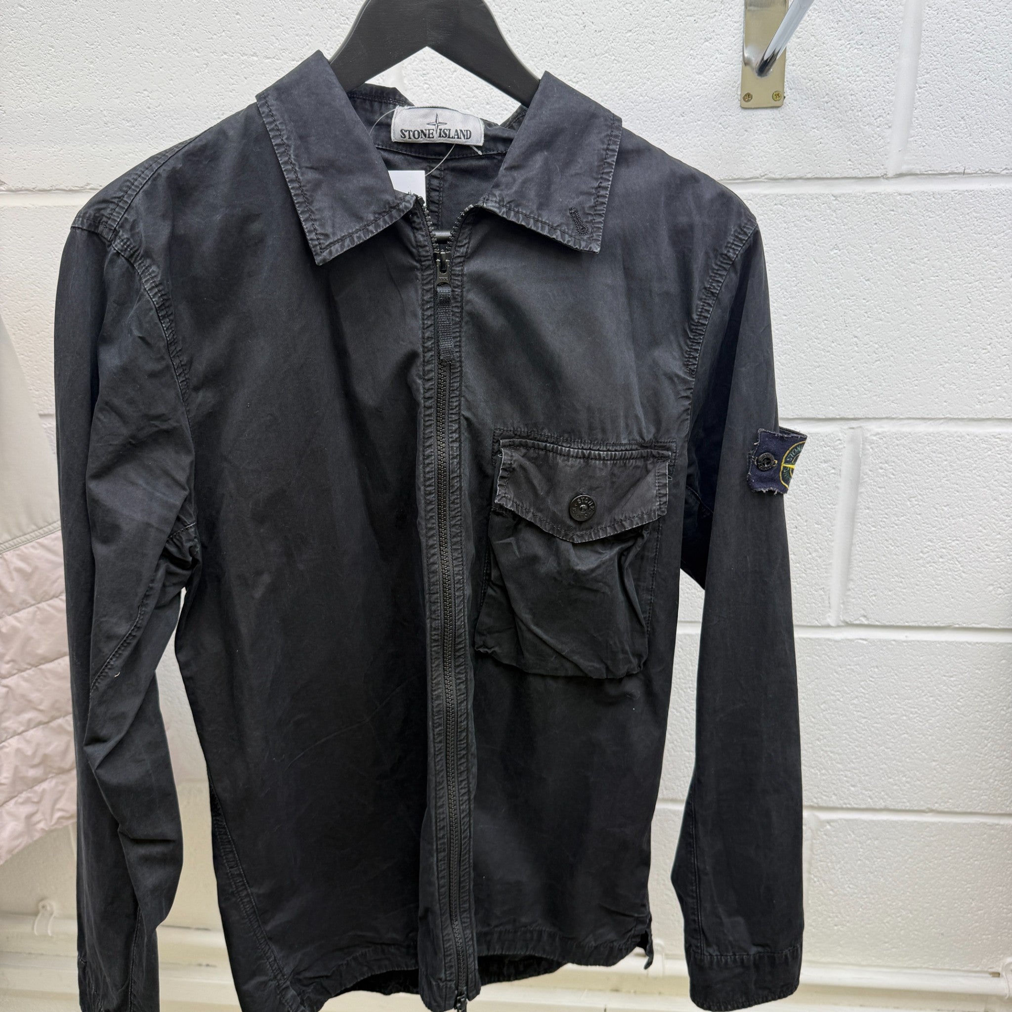 Men's Applique Logo OverShirt Black Size M