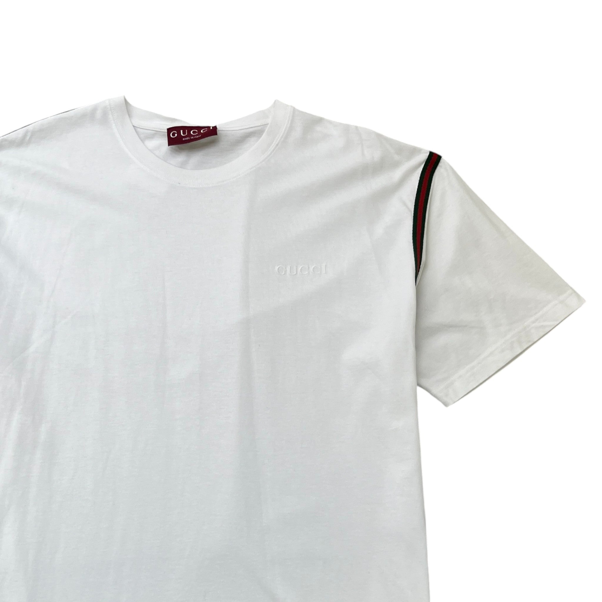 Men's Embroidered Logo T-Shirt White Size XXL