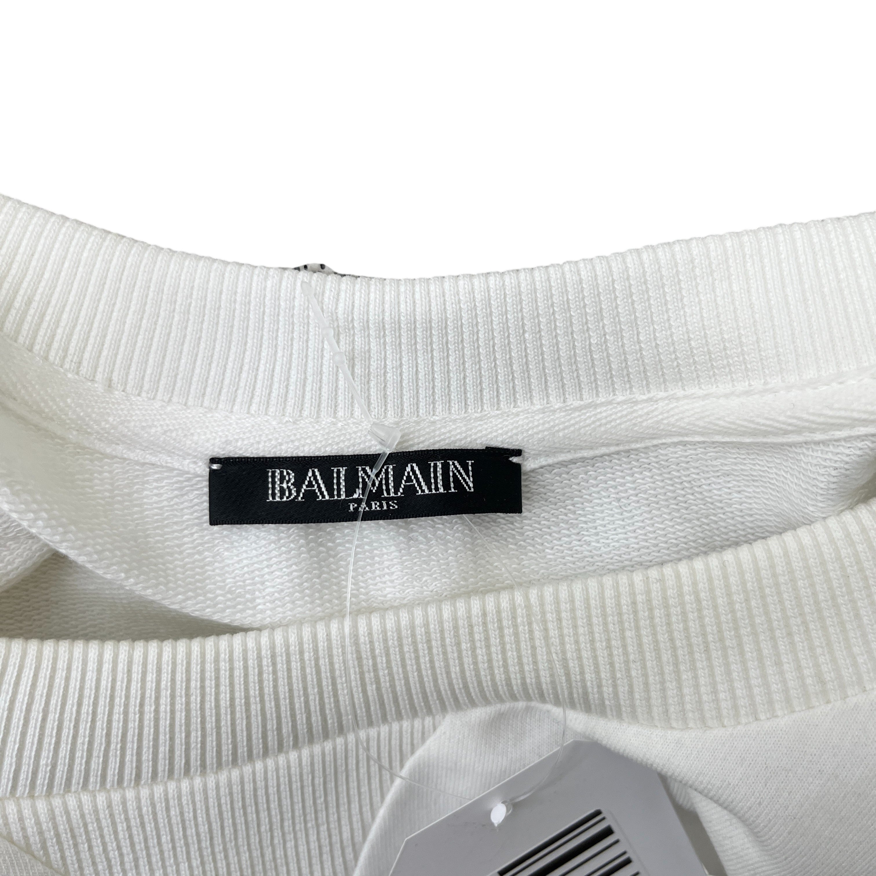 Men's Logo Print Jumper White Size M