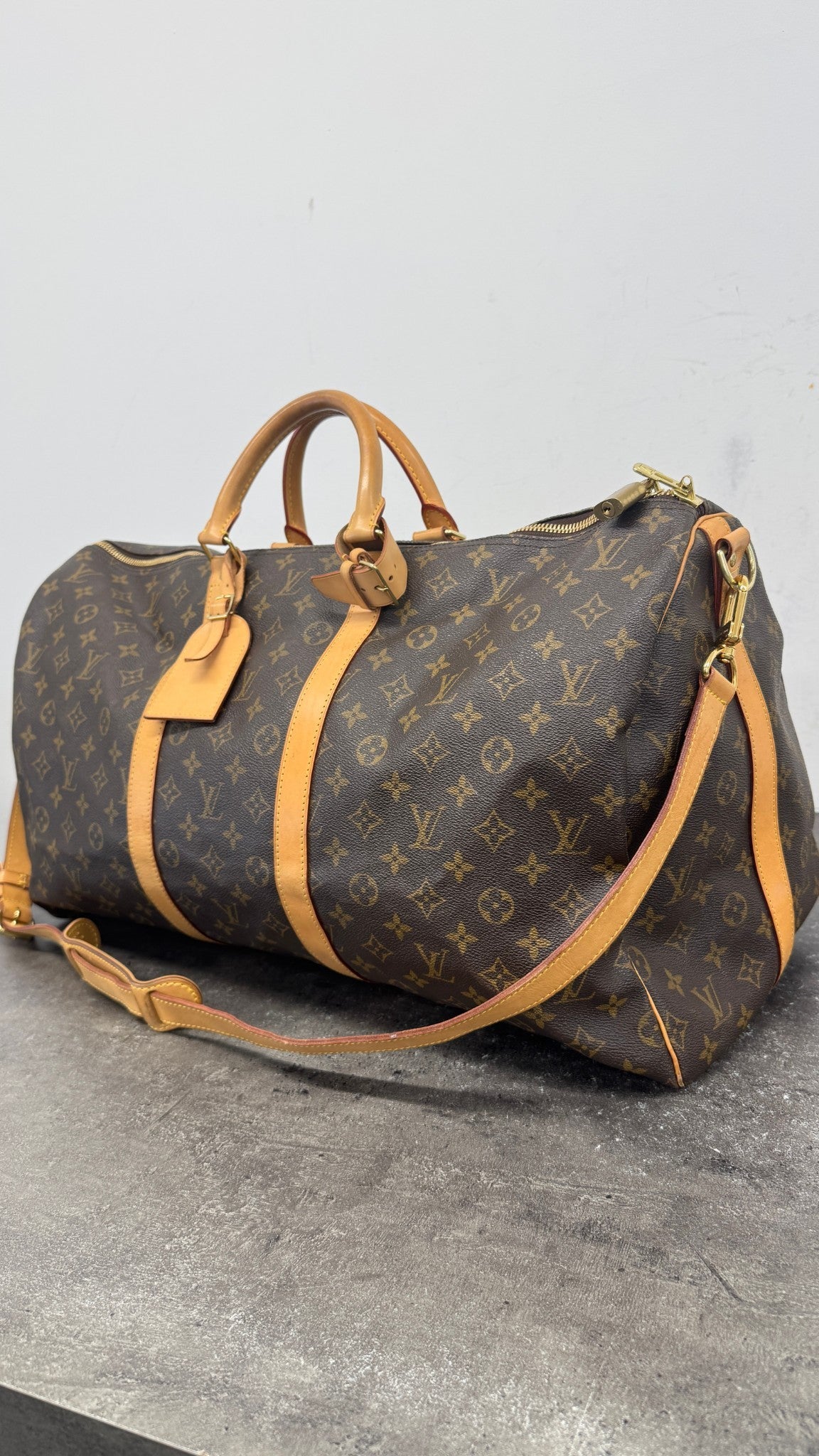 Monogram Keepall 55 Bag Brown