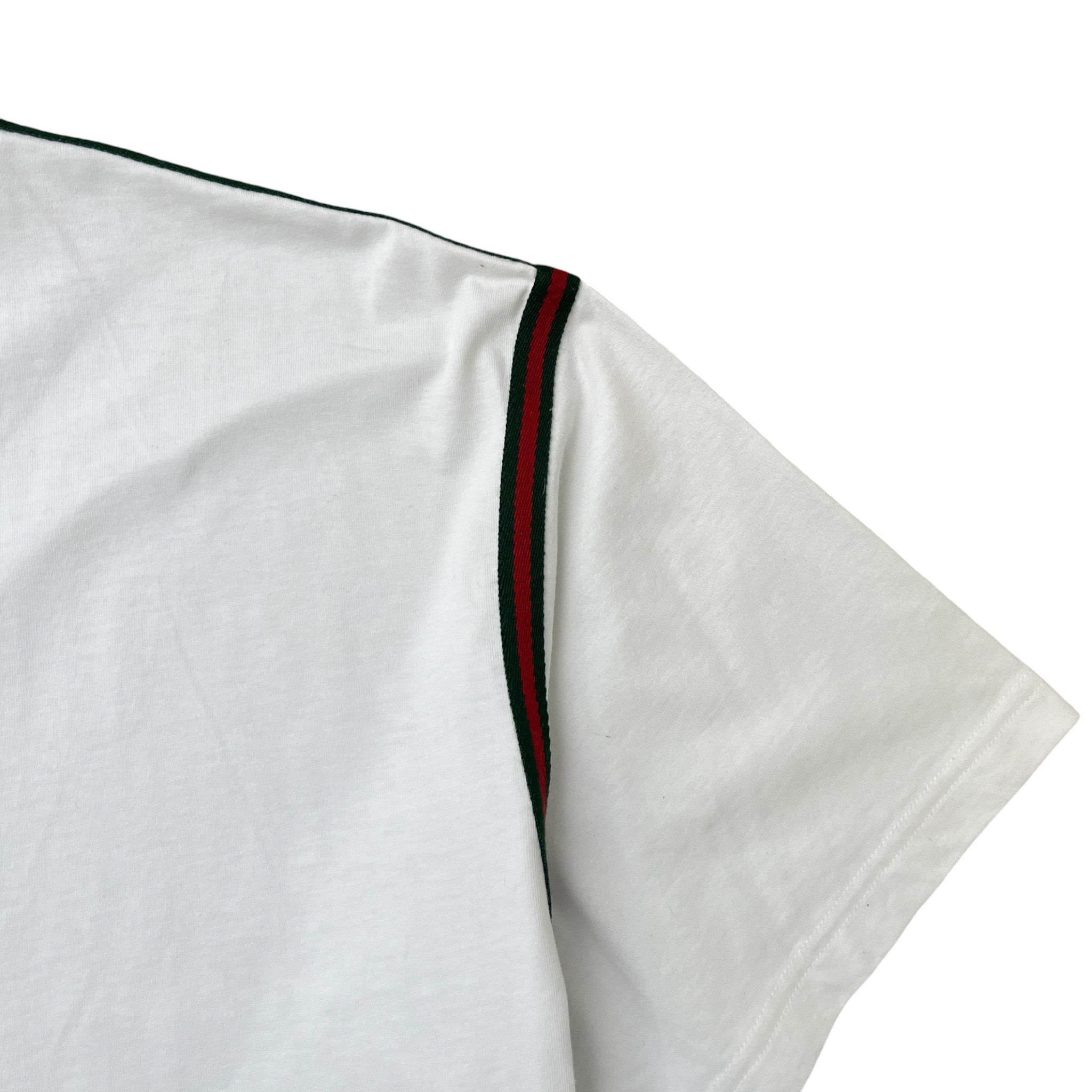 Men's Embroidered Logo T-Shirt White Size XXL