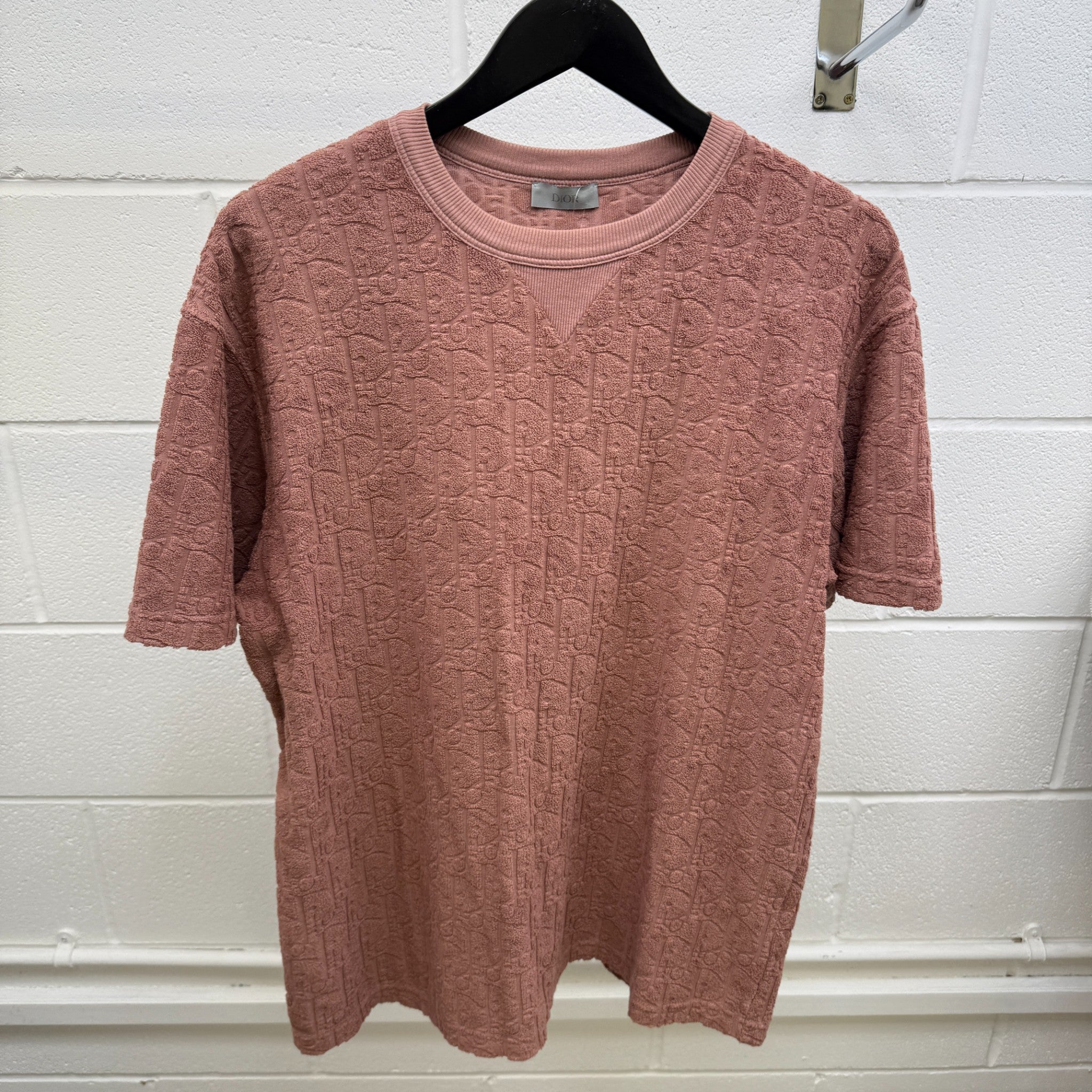 Men's Oblique Towelling T-Shirt Pink Size M