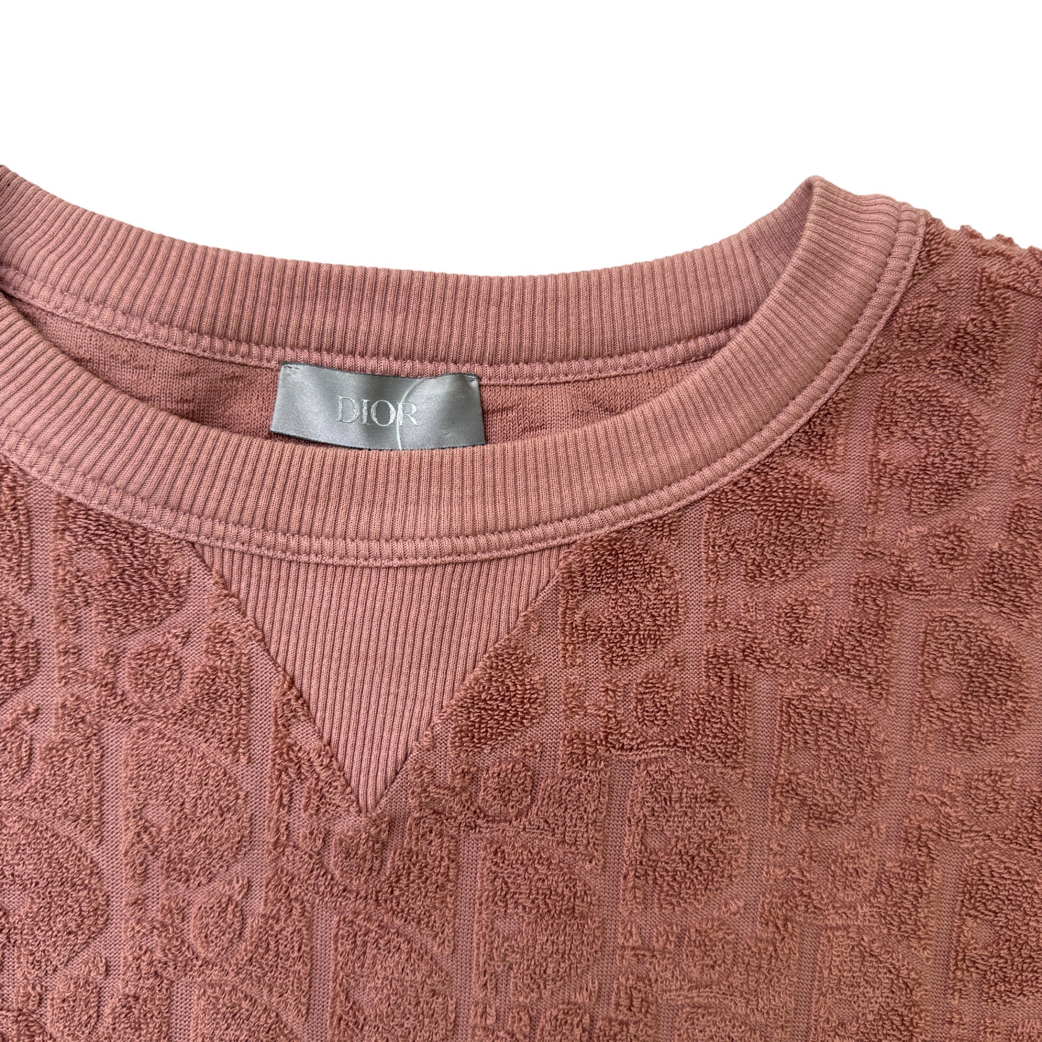 Men's Oblique Towelling T-Shirt Pink Size M