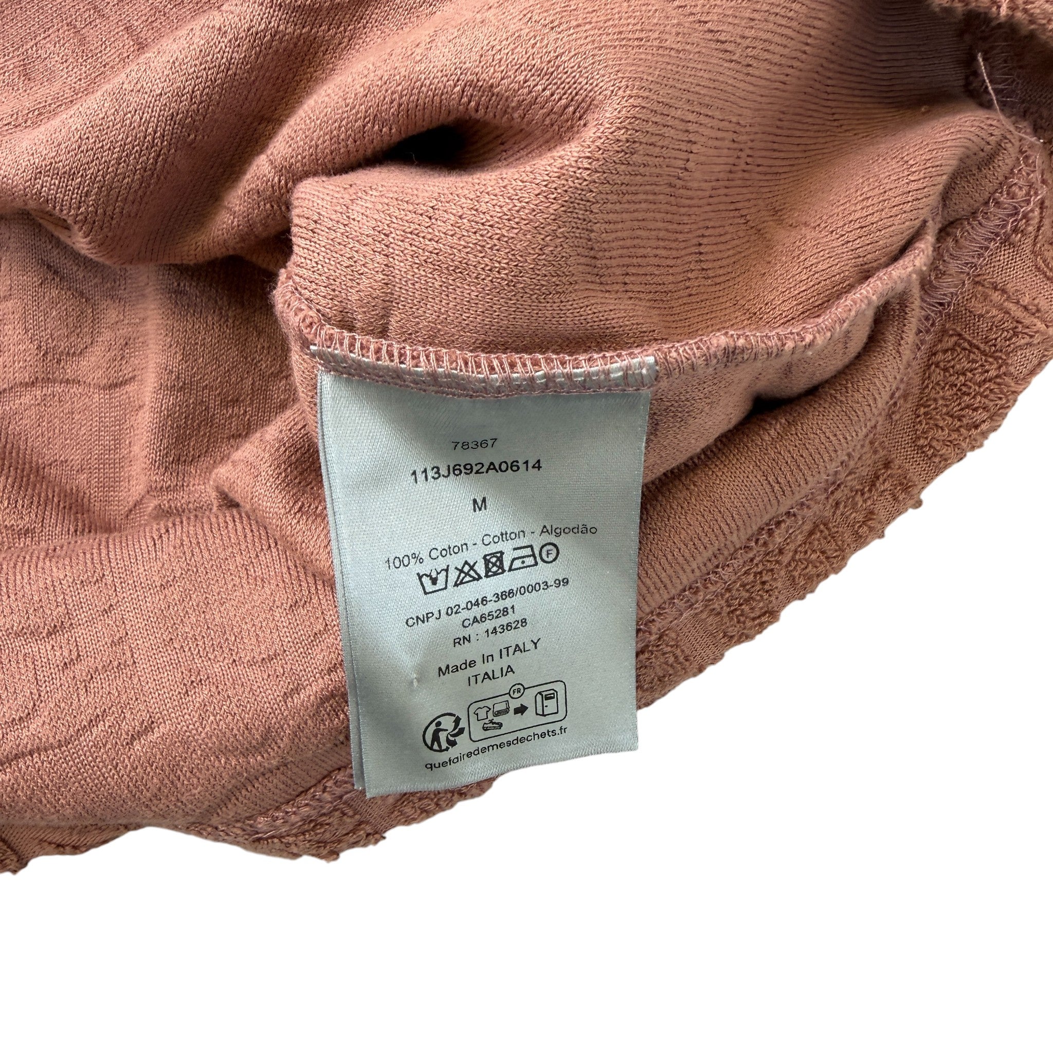 Men's Oblique Towelling T-Shirt Pink Size M