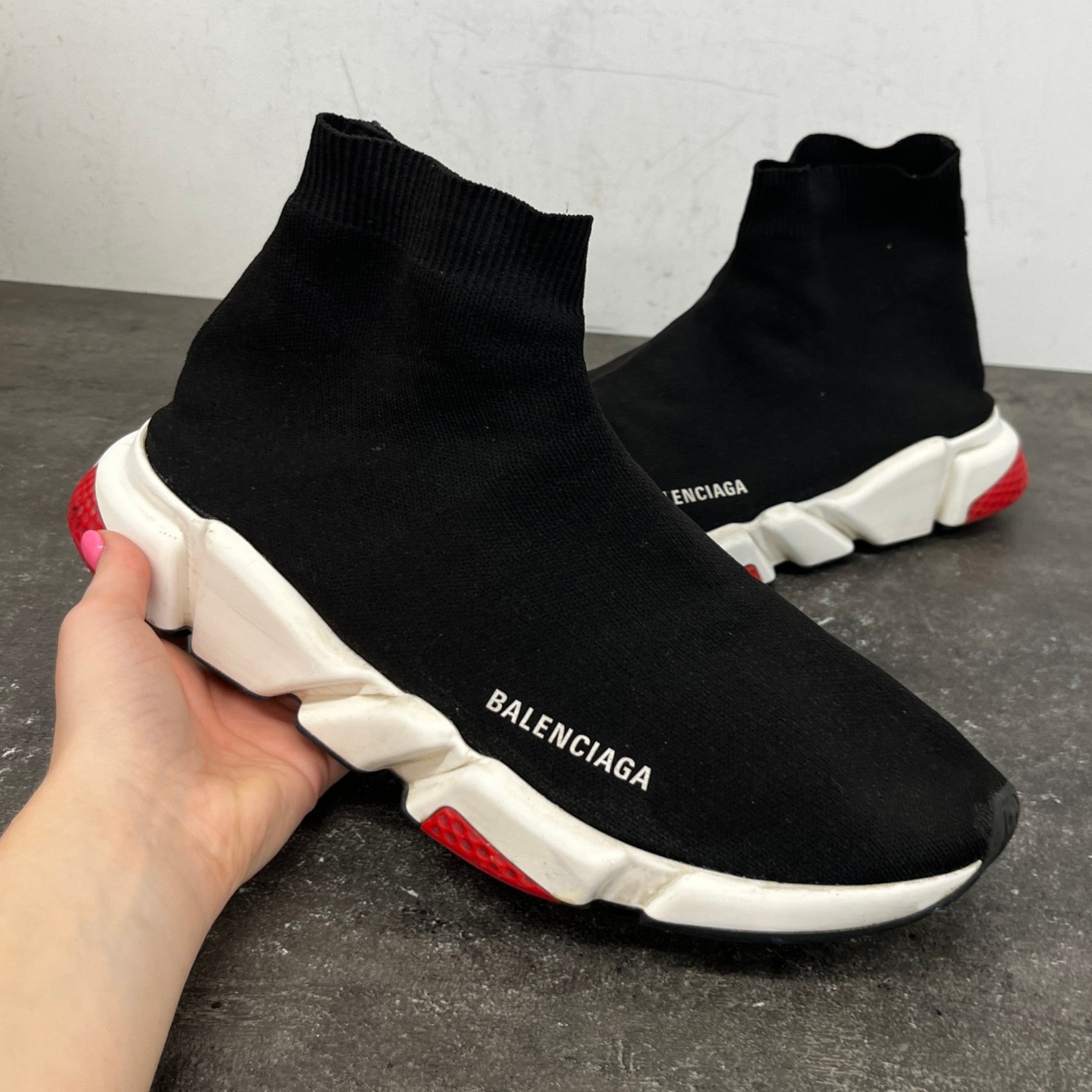 Men's Speed Sock High Trainers Black Size EU 46 / UK 12