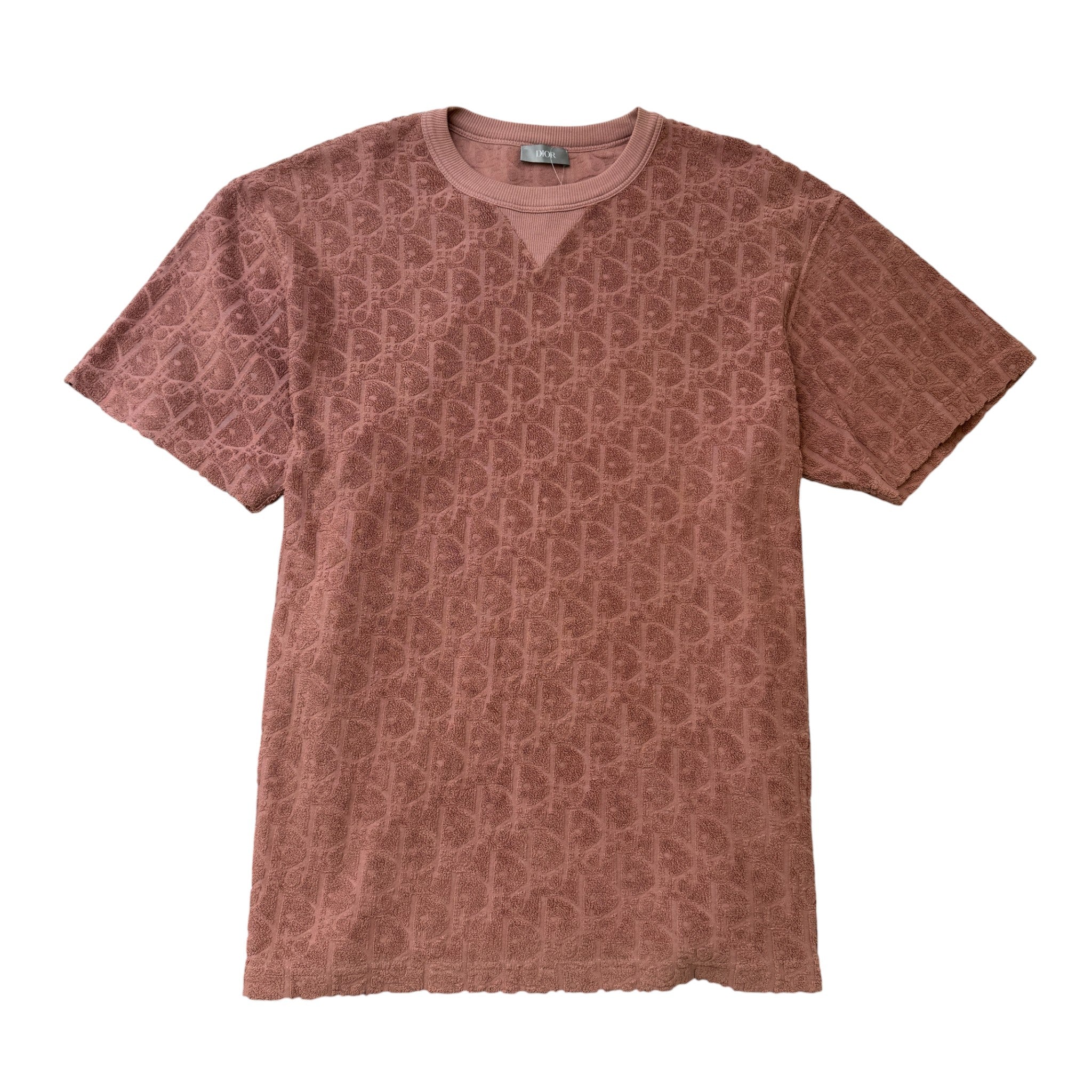 Men's Oblique Towelling T-Shirt Pink Size M