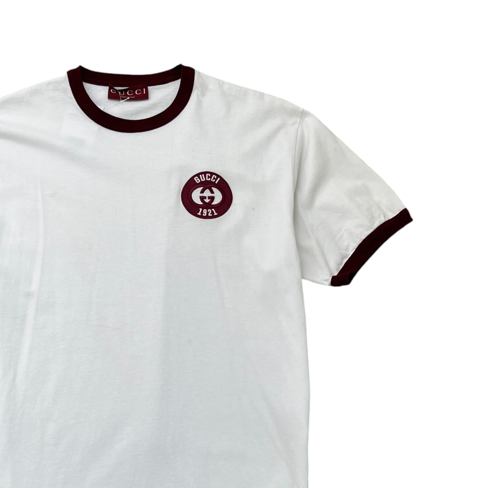 Men's Embroidered Logo T-Shirt White Size M