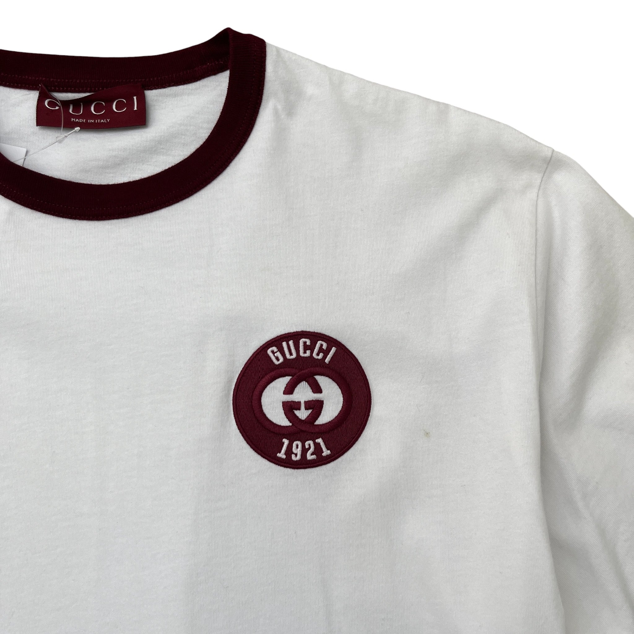 Men's Embroidered Logo T-Shirt White Size M