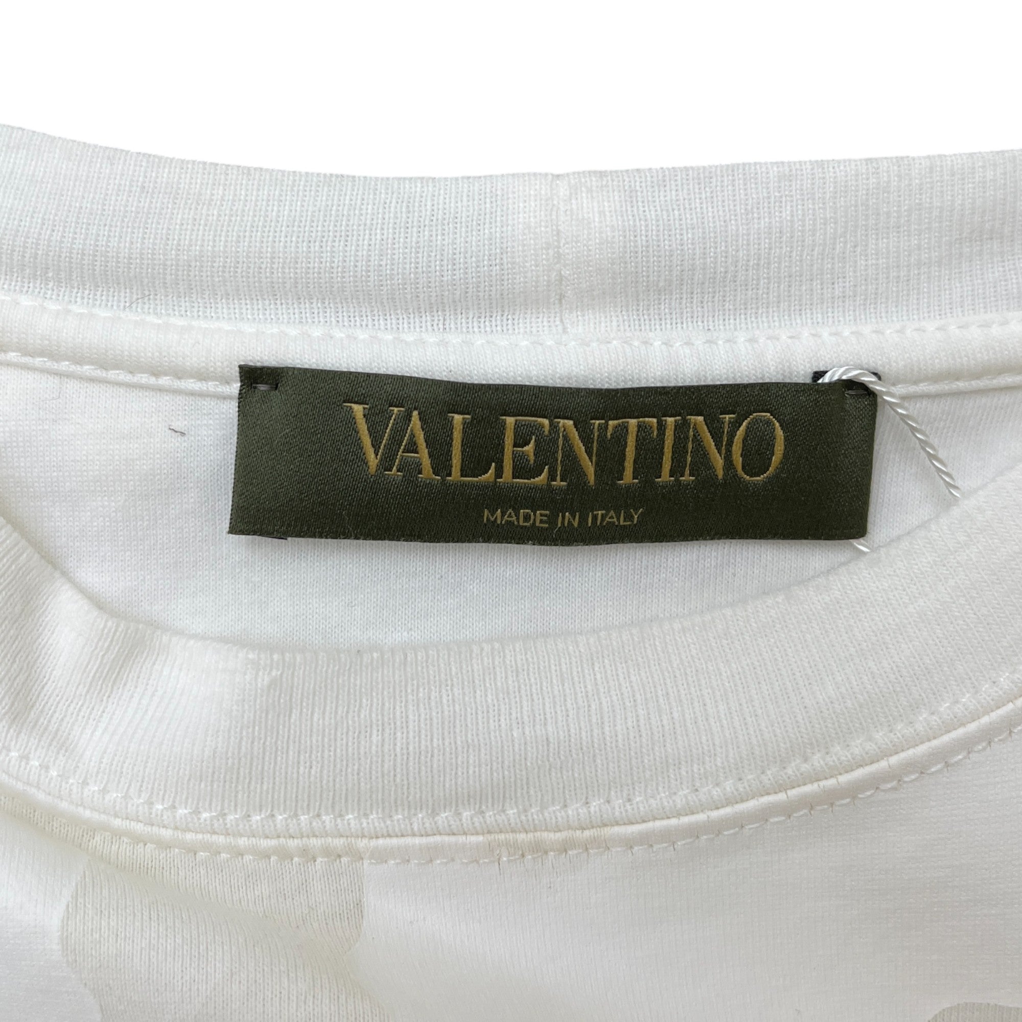 Men's Camouflage Logo Print T-Shirt White Size L