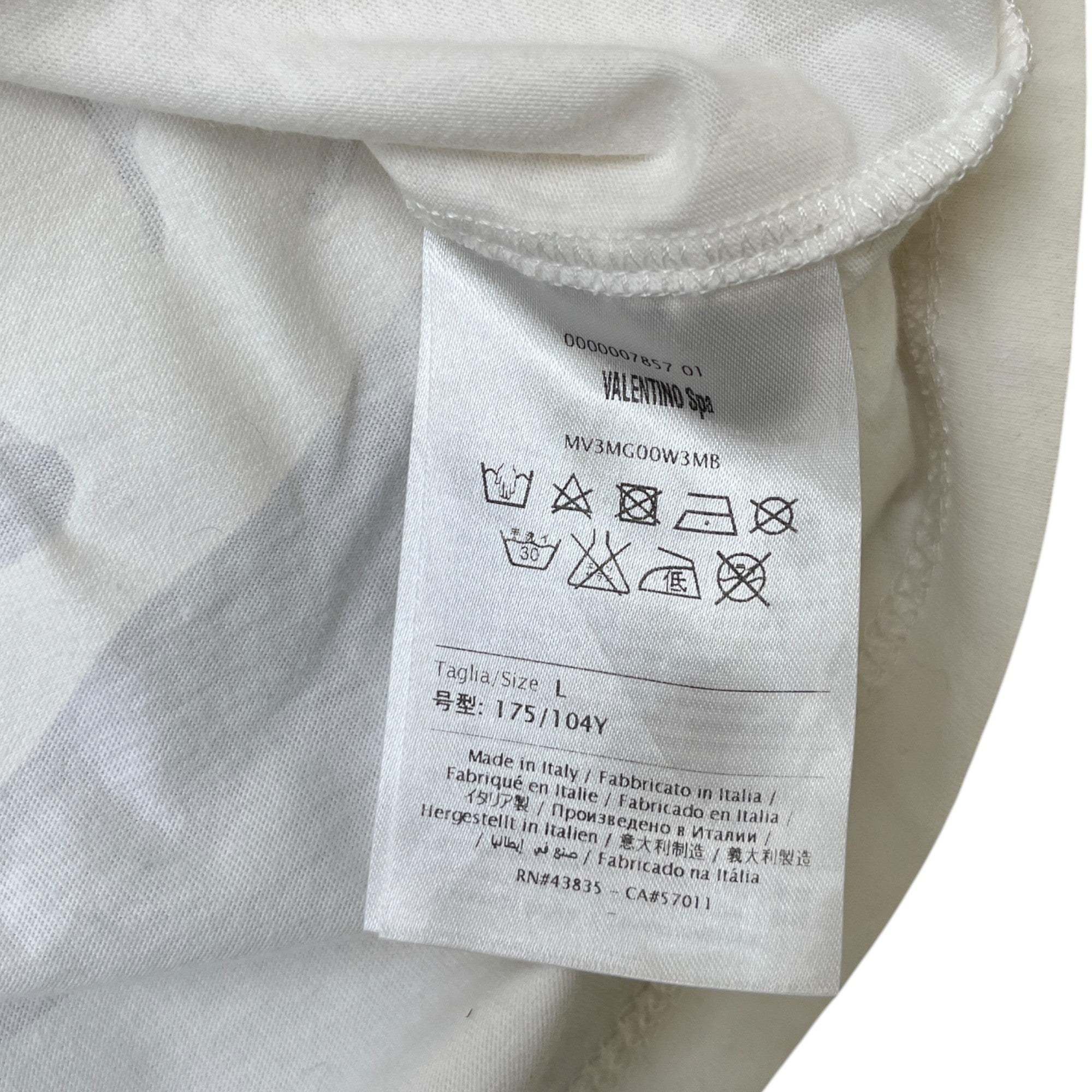 Men's Camouflage Logo Print T-Shirt White Size L