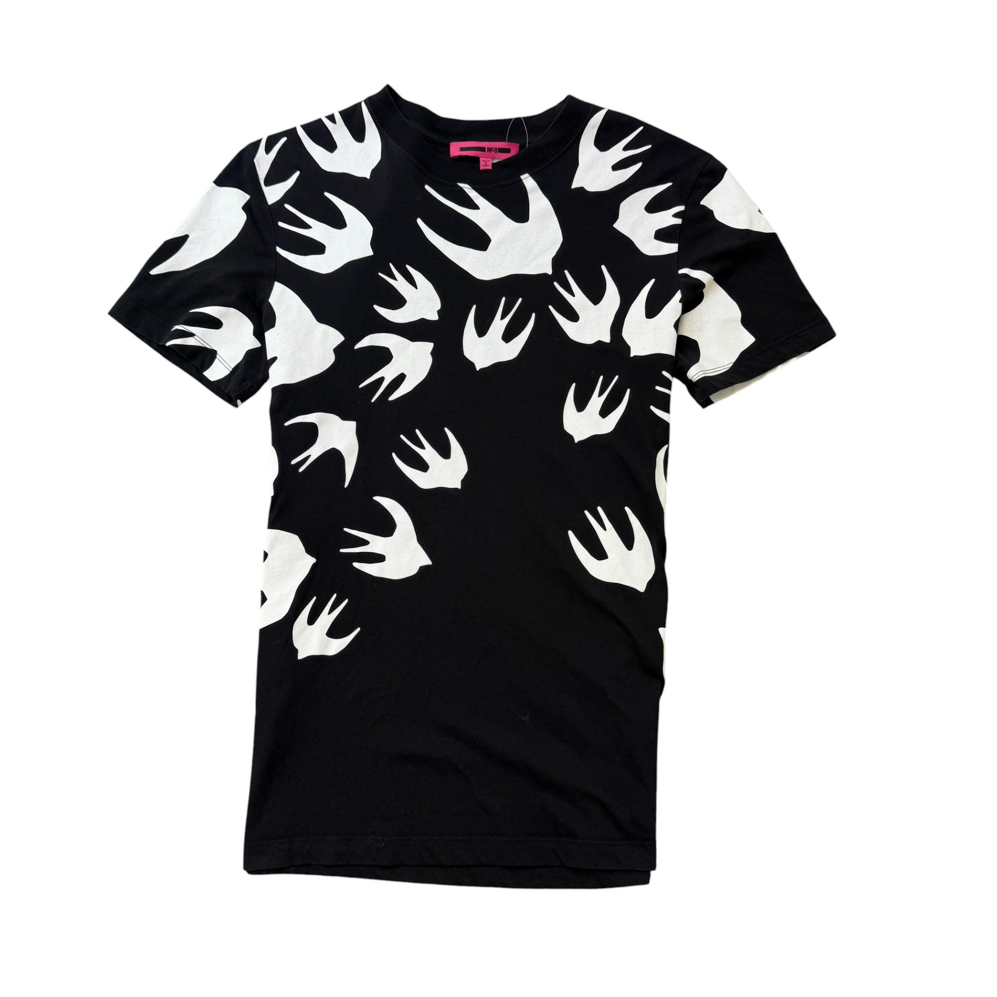 Men's Swallow Print T-Shirt Black Size S